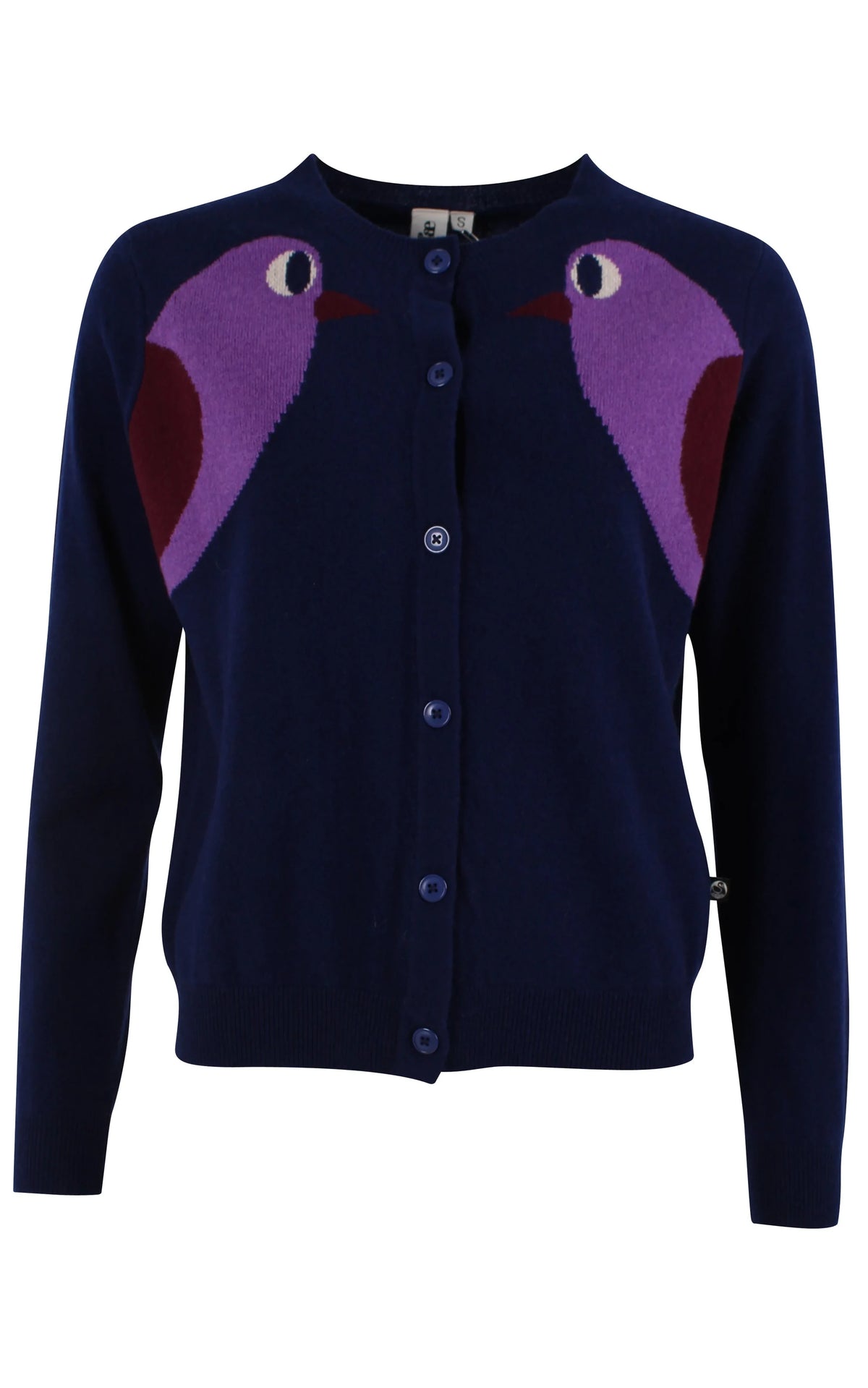 Danefae - Danelife Merino Wool Cardigan Deep Blue Bird