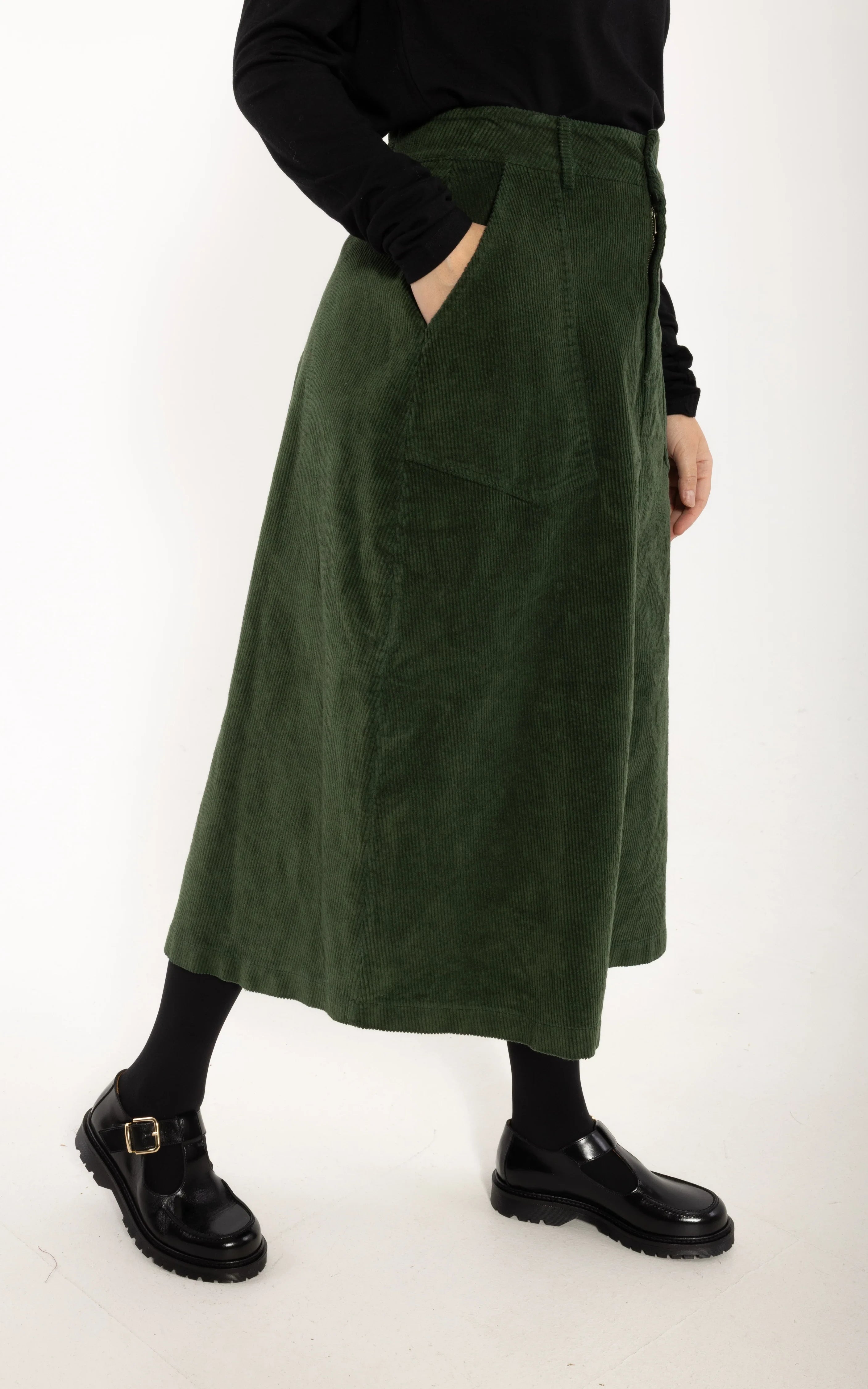 Danefae - Danesweetie Cord Stretch Skirt Dark Forest