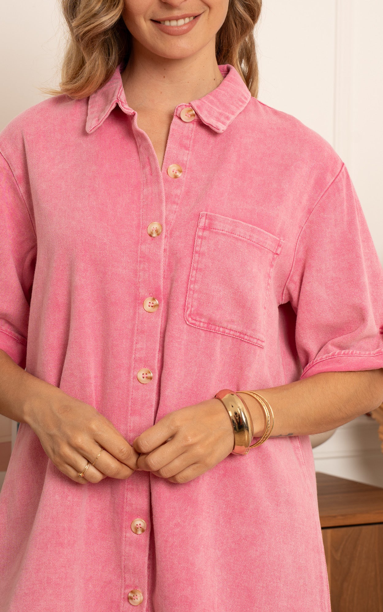 Shirt Dress Pink
