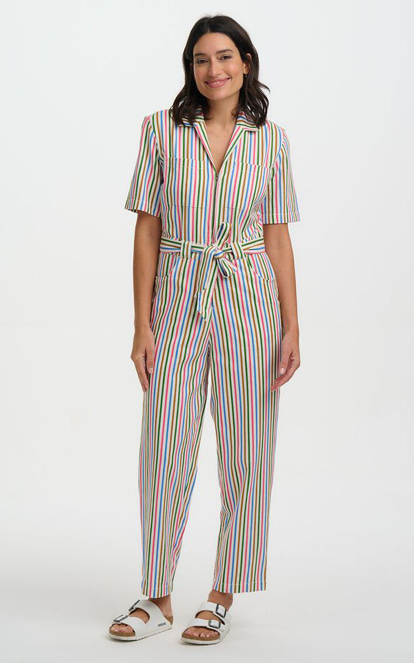 Sugarhill Brighton - Meredith Boilersuit Multi Colourful Canvas Stripe