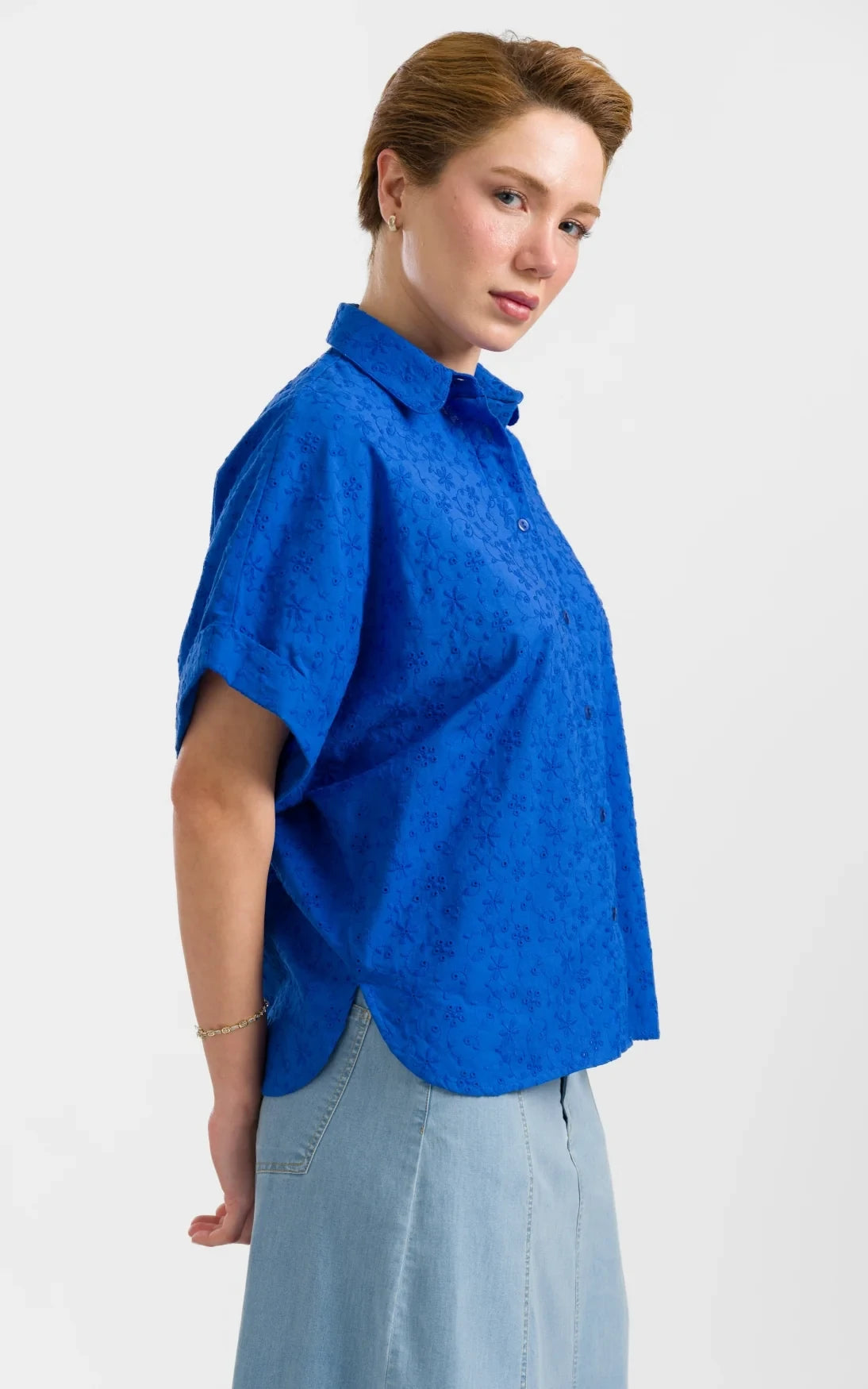 Lalamour - Jill Blouse Broidery Blue