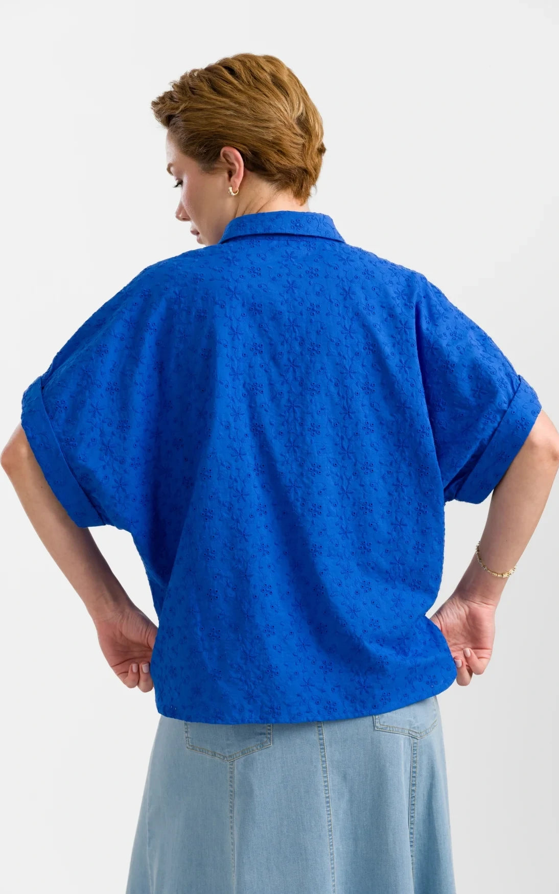 Lalamour - Jill Blouse Broidery Blue