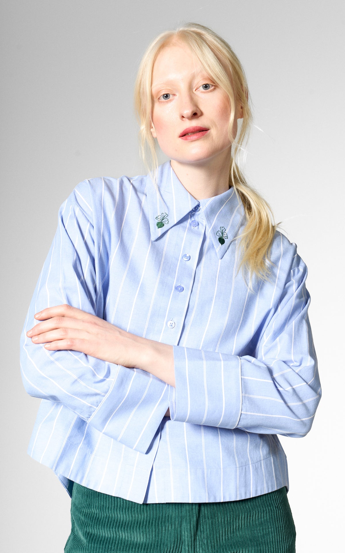 Mademoiselle YéYé - Leafs And Roots Blouse Striped Blue