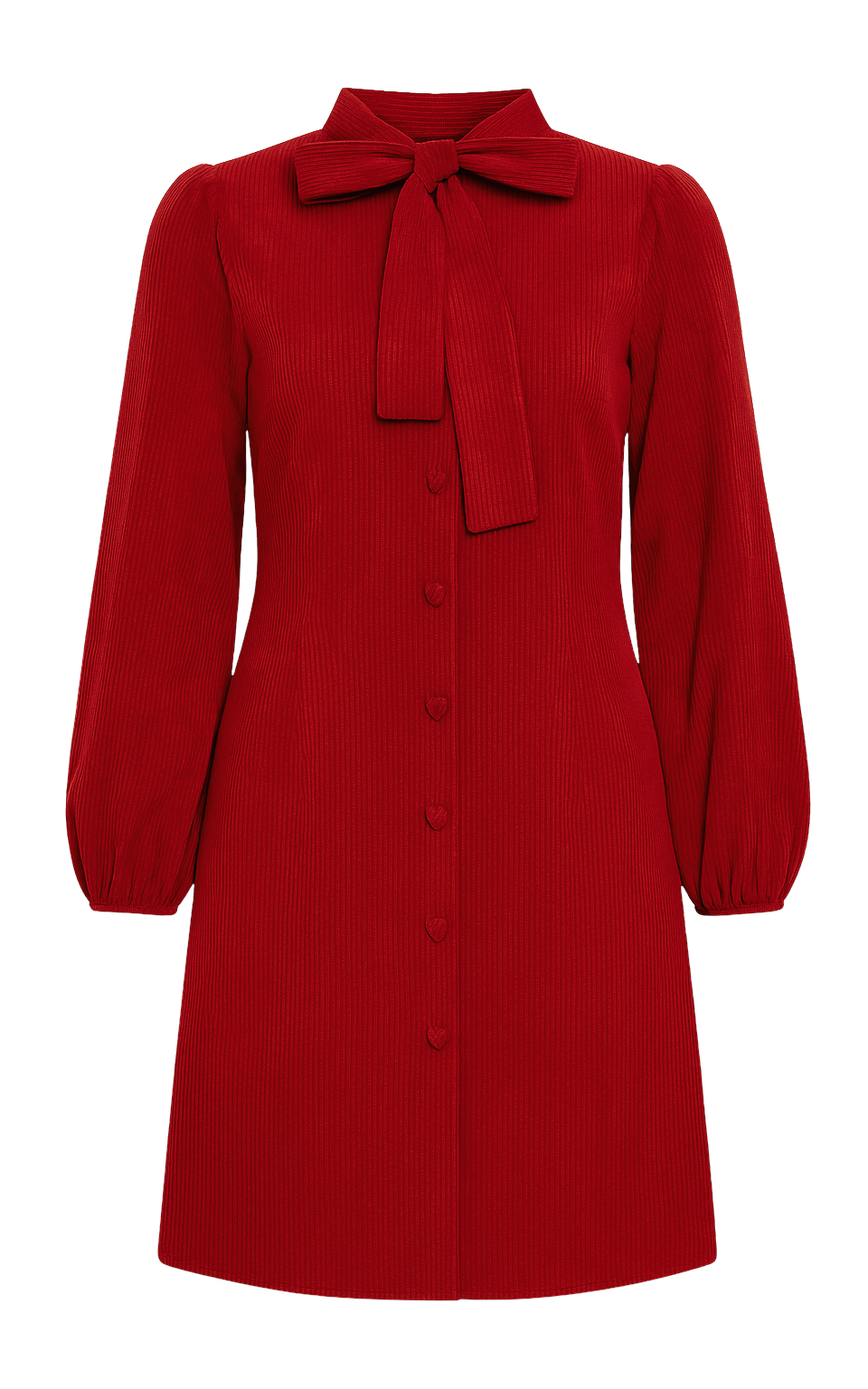 Pepaloves - Corduroy Dress With Red Bow