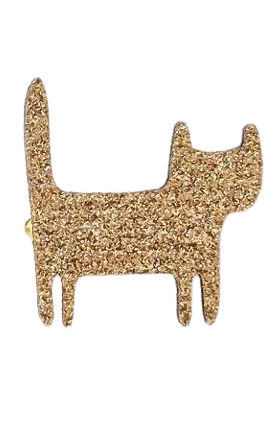 Brooch Standing Cat Gold