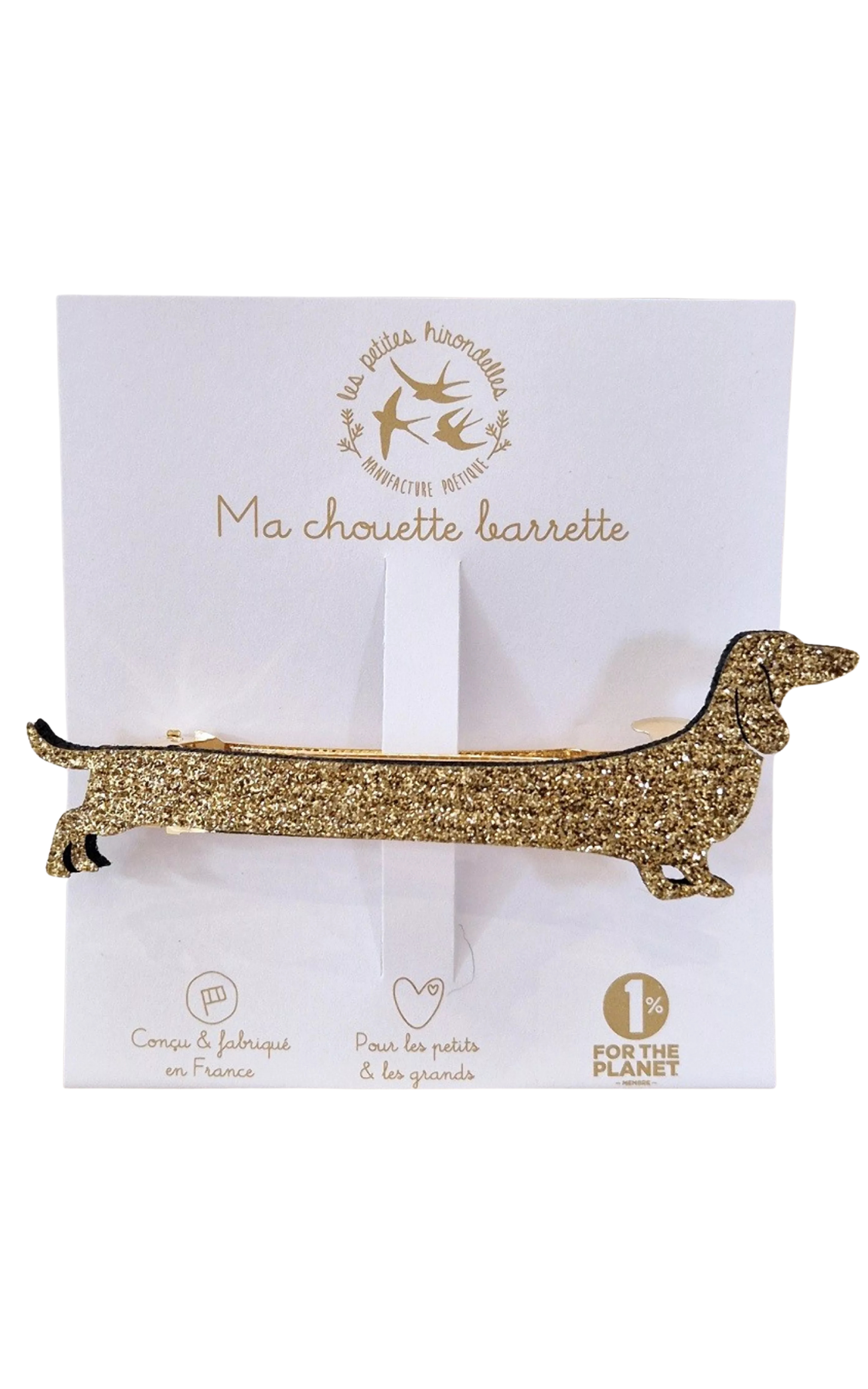 Clip Barrette Dachshund Gold