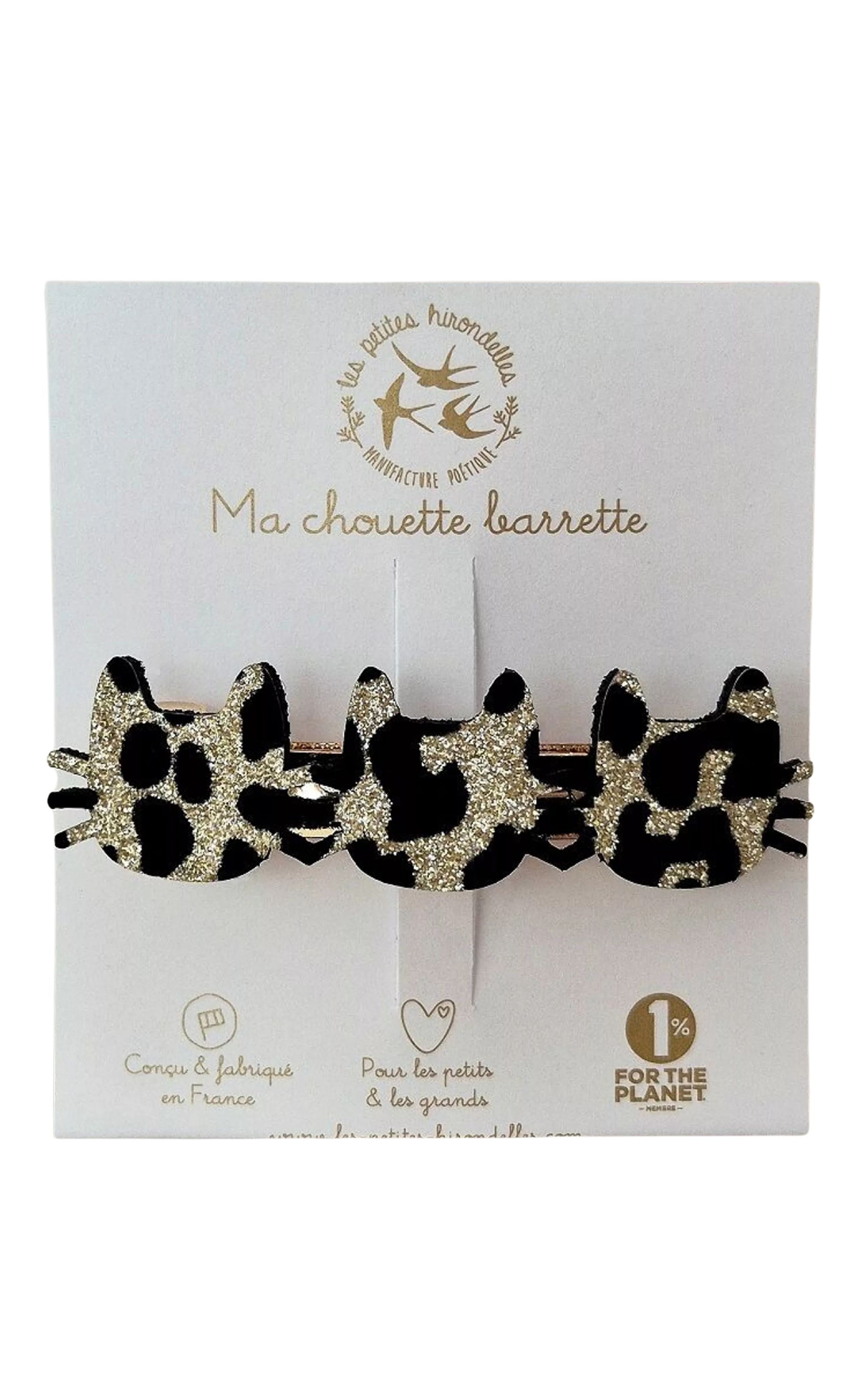Clip Barrette Cat Leopard Gold