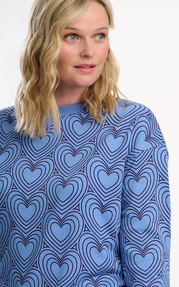 Sugarhill - Noah Sweatshirt Blue Heart Explosion