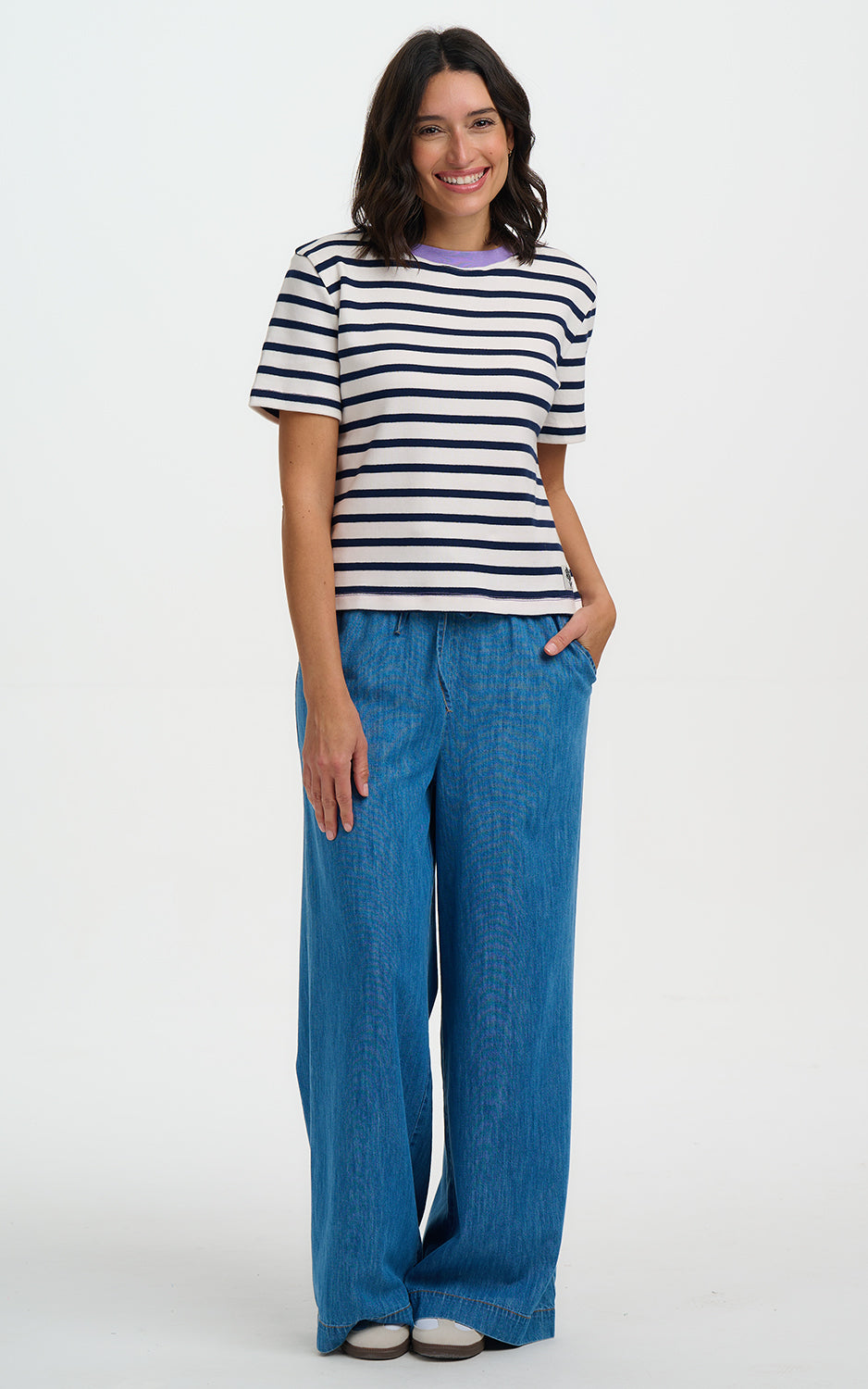 Sugarhill Brighton - Estrella T-shirt Off White Navy SHB Flower