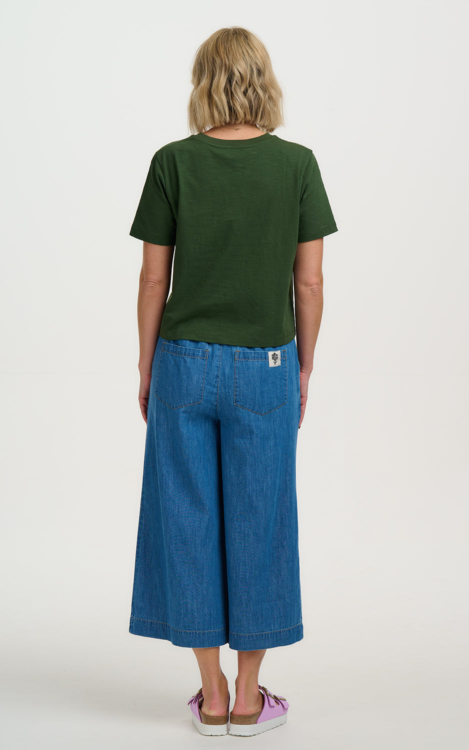 Sugarhill Brighton - Tula Boxy T-Shirt Olive Aztec Embro