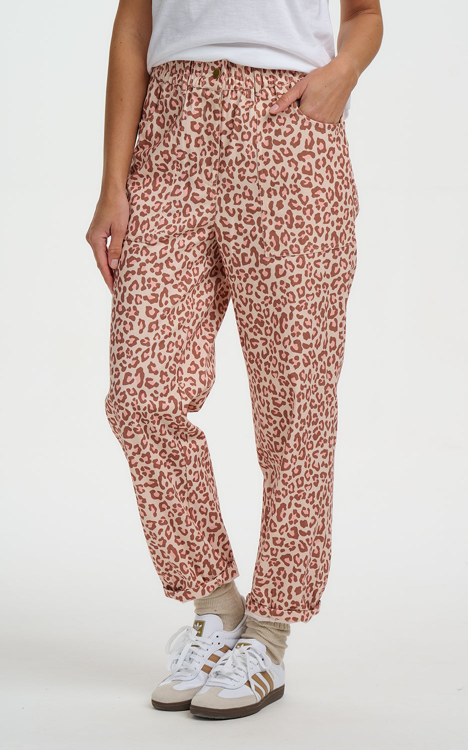 Sugarhill Brighton - Rowan Trousers Stone Classic Leopard