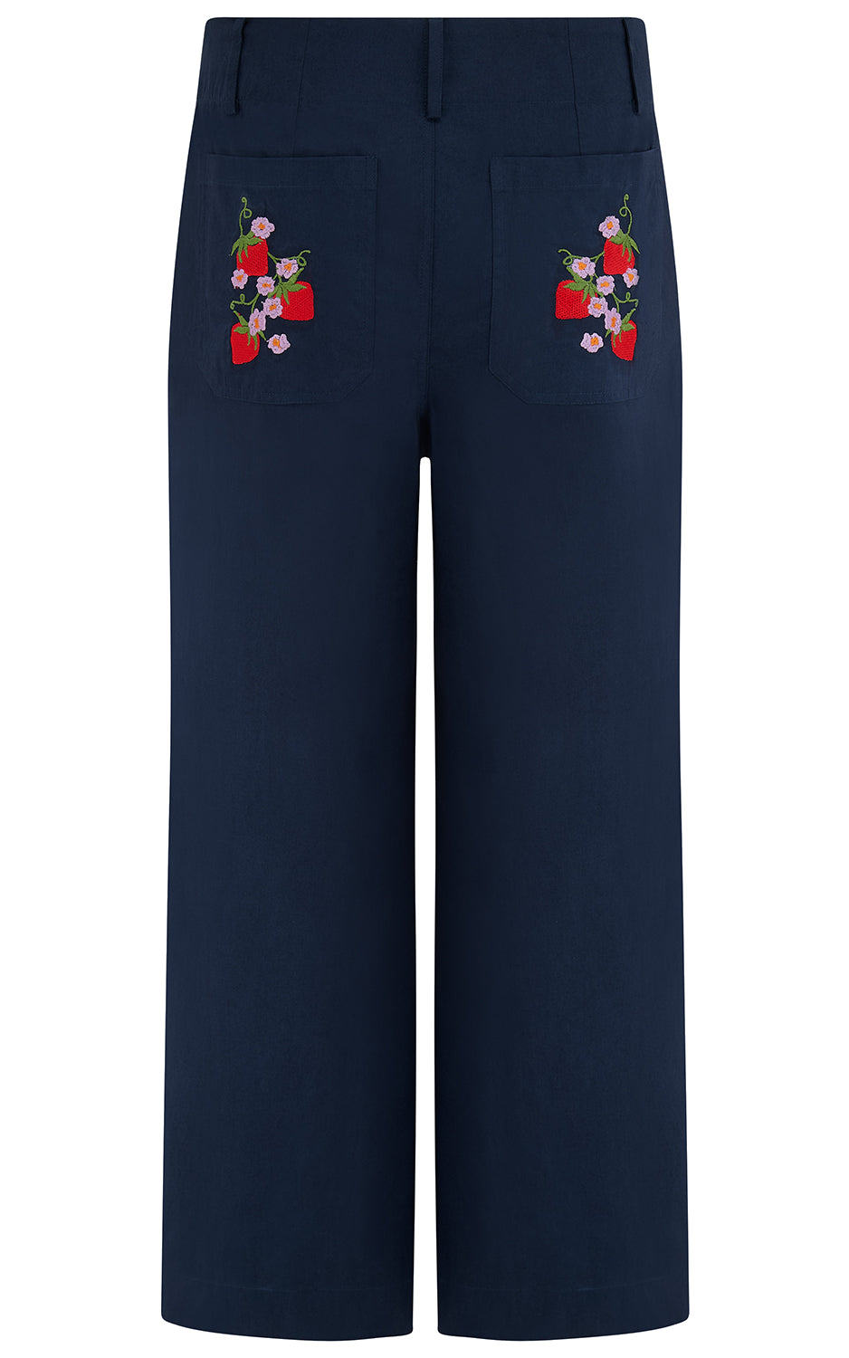 Sugarhill Brighton - Skye Cropped Trousers Navy Wild Strawberry