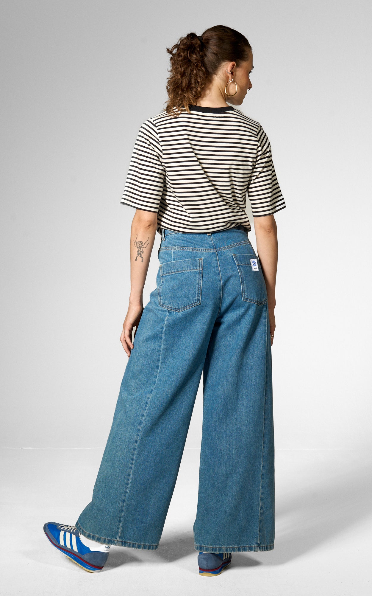 Mademoiselle YéYé - Wide Division Denim Trousers Ocean Blue