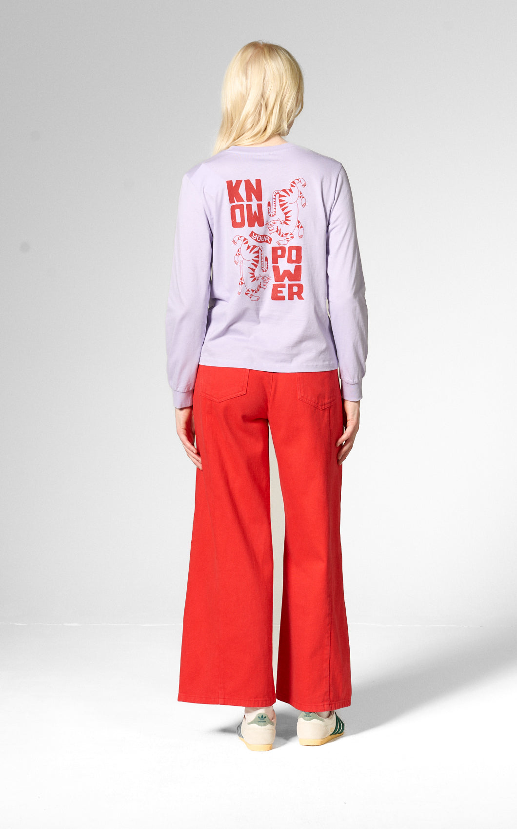 Mademoiselle YéYé - Wide Division Denim Trousers High Risk Red