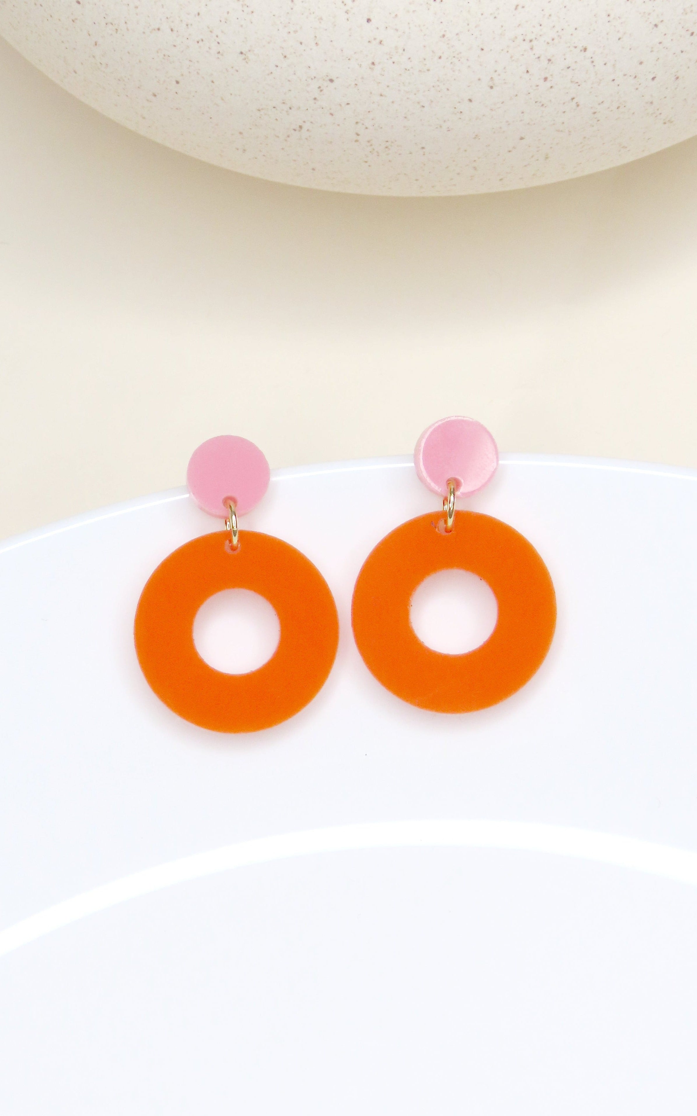 Circle Oorbellen Roze Oranje