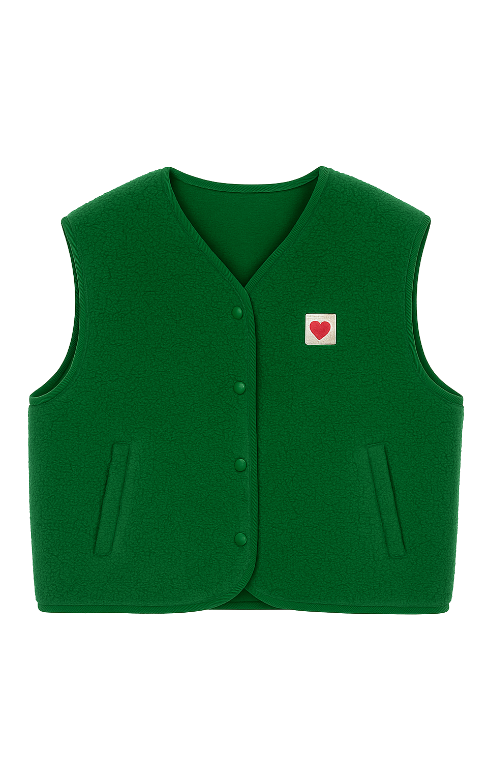 Green Teddy Vest Heart