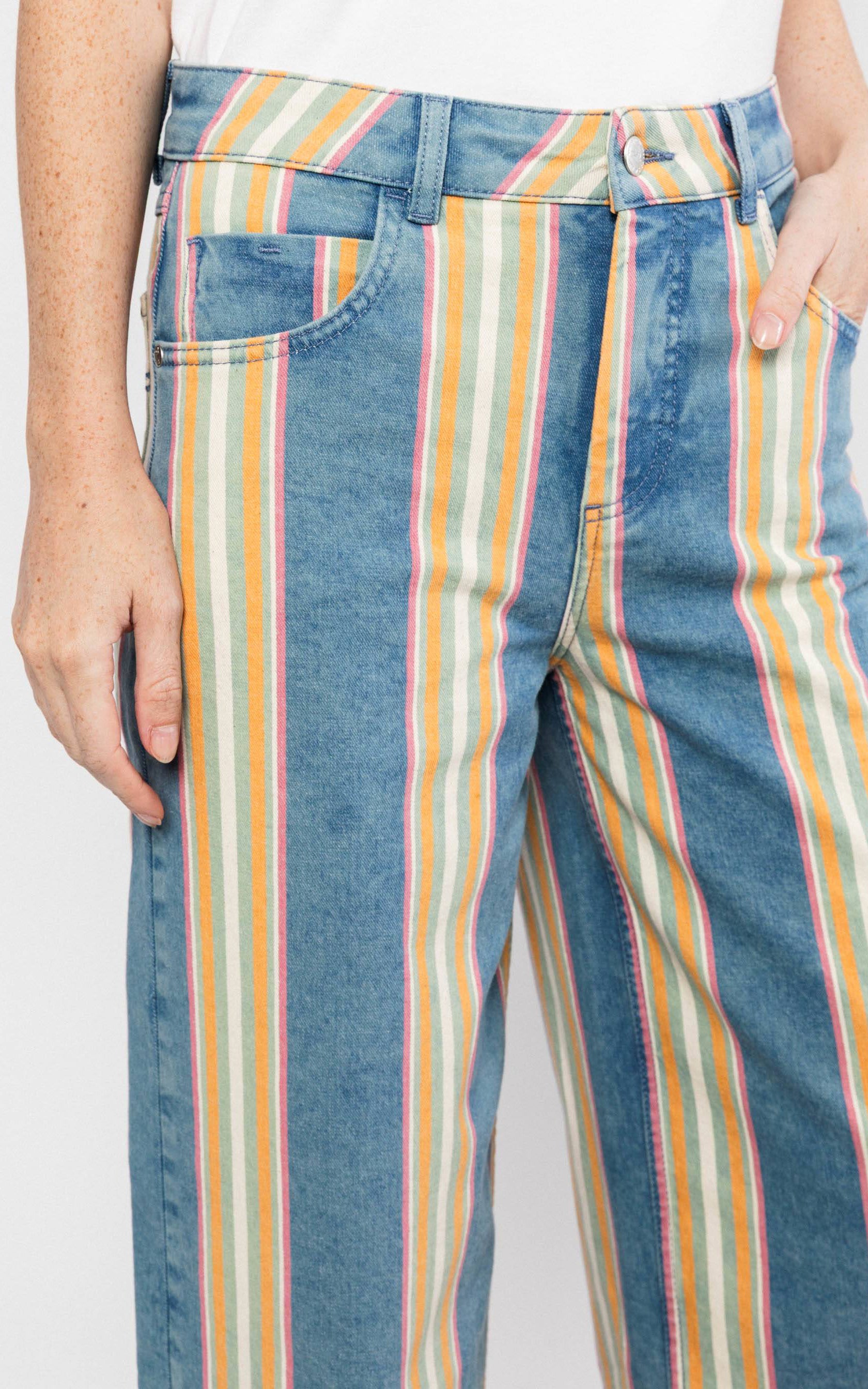 Blutsgeschwister - Jeans Pants Lene Lou Marquee Summertime Stripes