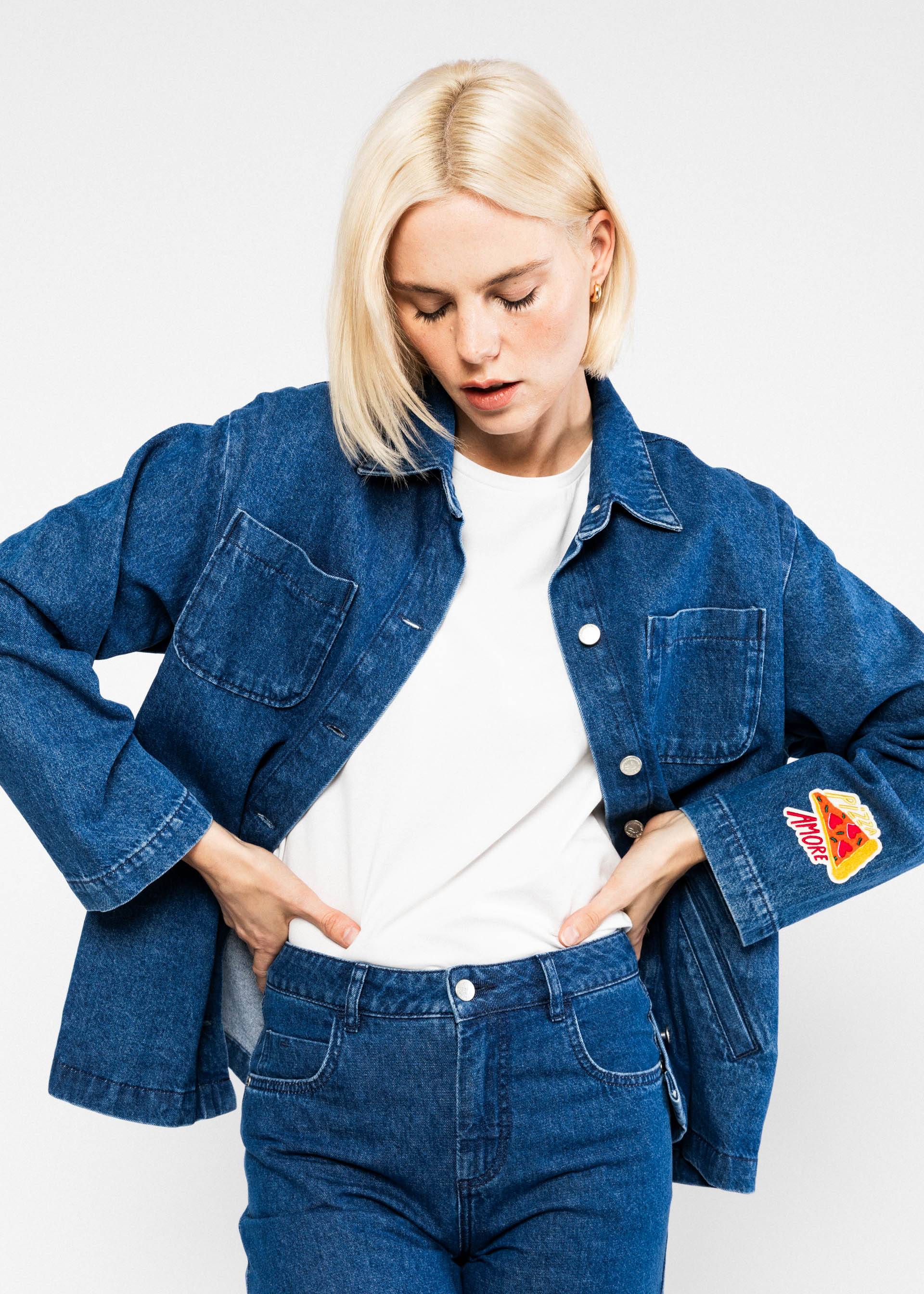 Blutsgeschwister - Shacket Love Shack Ocean Indigo Denim Embroidery