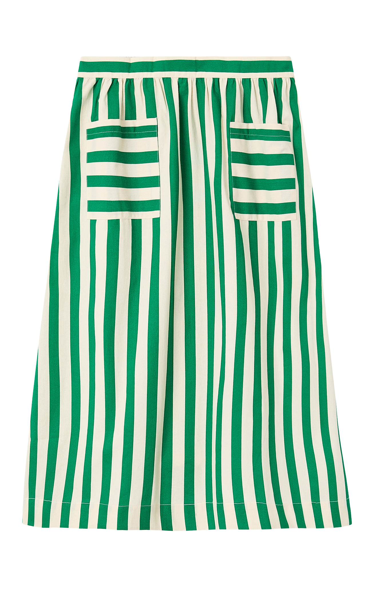 Compania Fantastica - Bamboo Green Print Midi Skirt