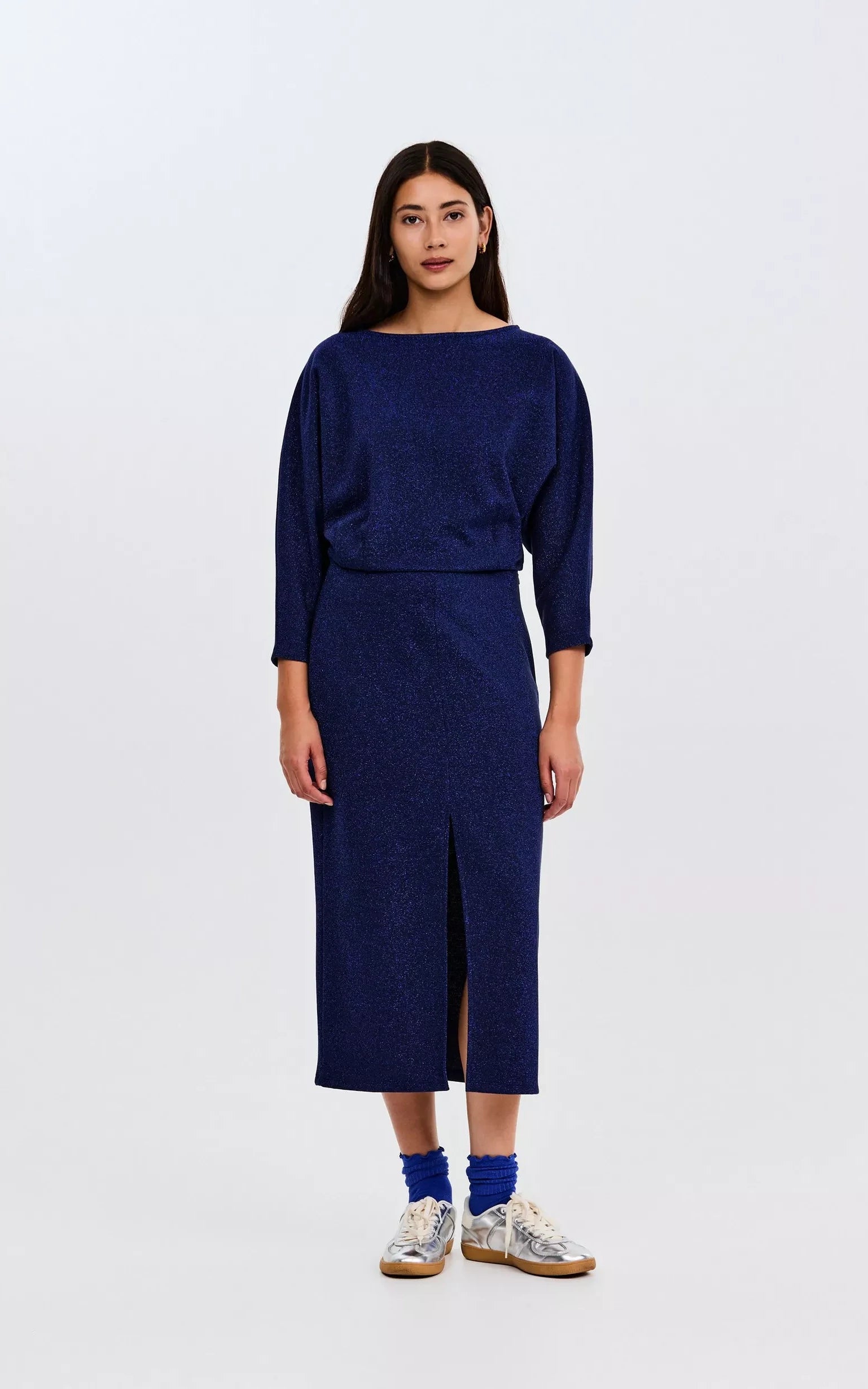 Davin Midi Jurk Donkerblauw