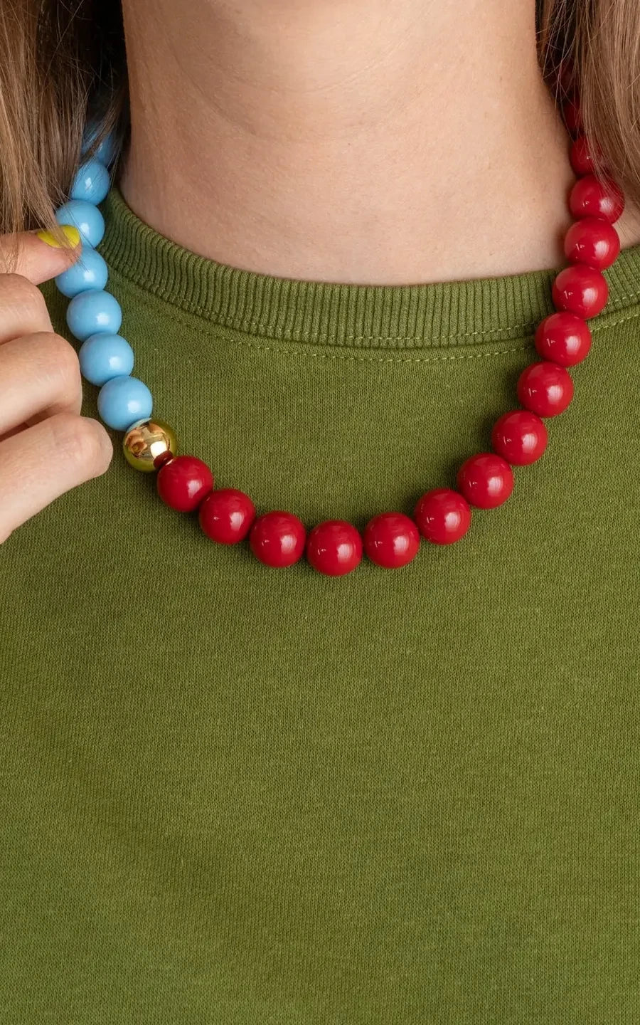 Bold Beads Ketting Two Tone Sky & Cherry