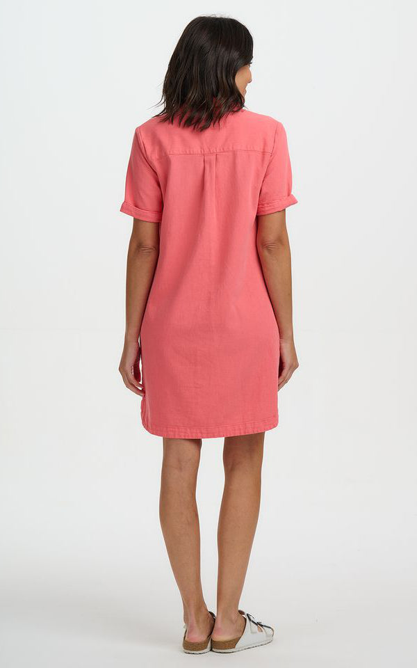 Sugarhill Brighton - Zoe Mini Shirt Dress Coral