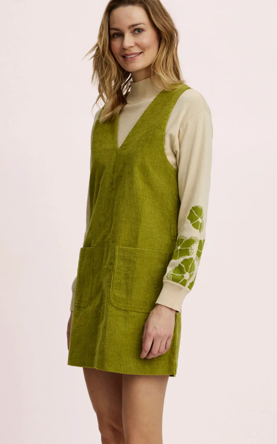 Tranquillo - Corduroy Dress Golden Cypress