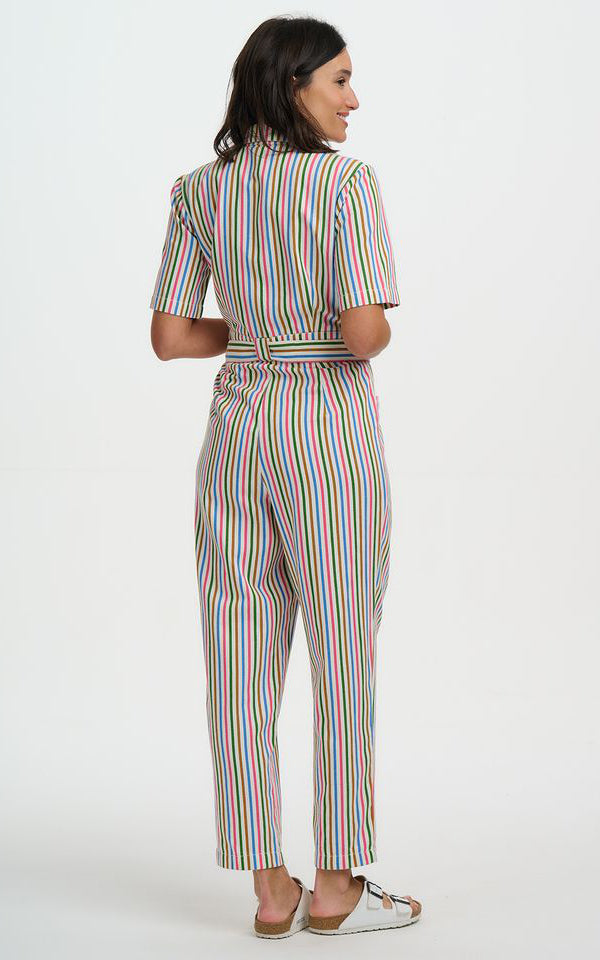 Sugarhill Brighton - Meredith Boilersuit Multi Colourful Canvas Stripe