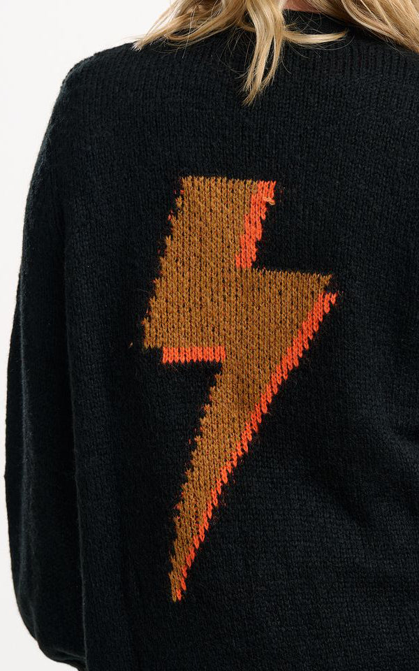Sugarhill Brighton - Yvette Cardigan Blak Lightning Flash