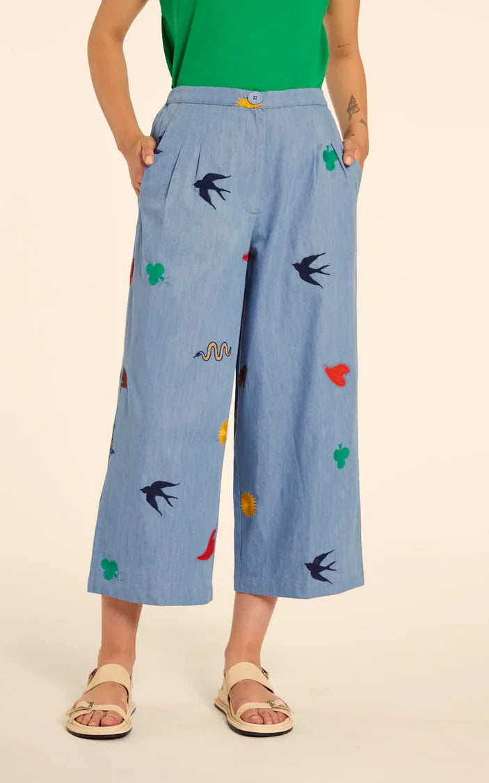 Pepaloves - Culotte Denim Con Bordados