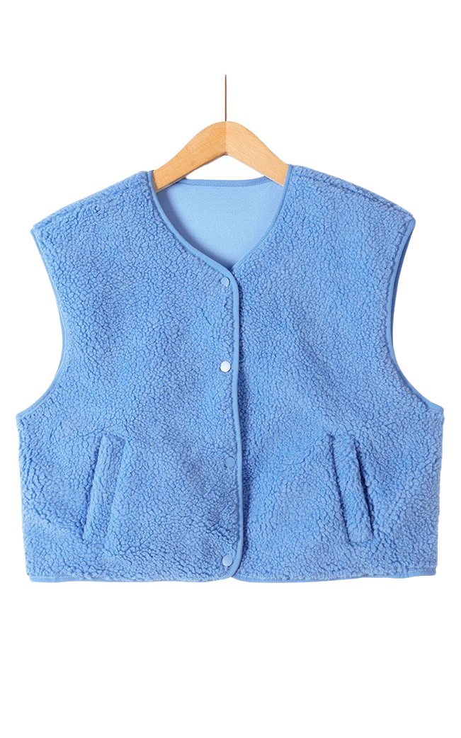 Lichtblauwe Teddy Vest