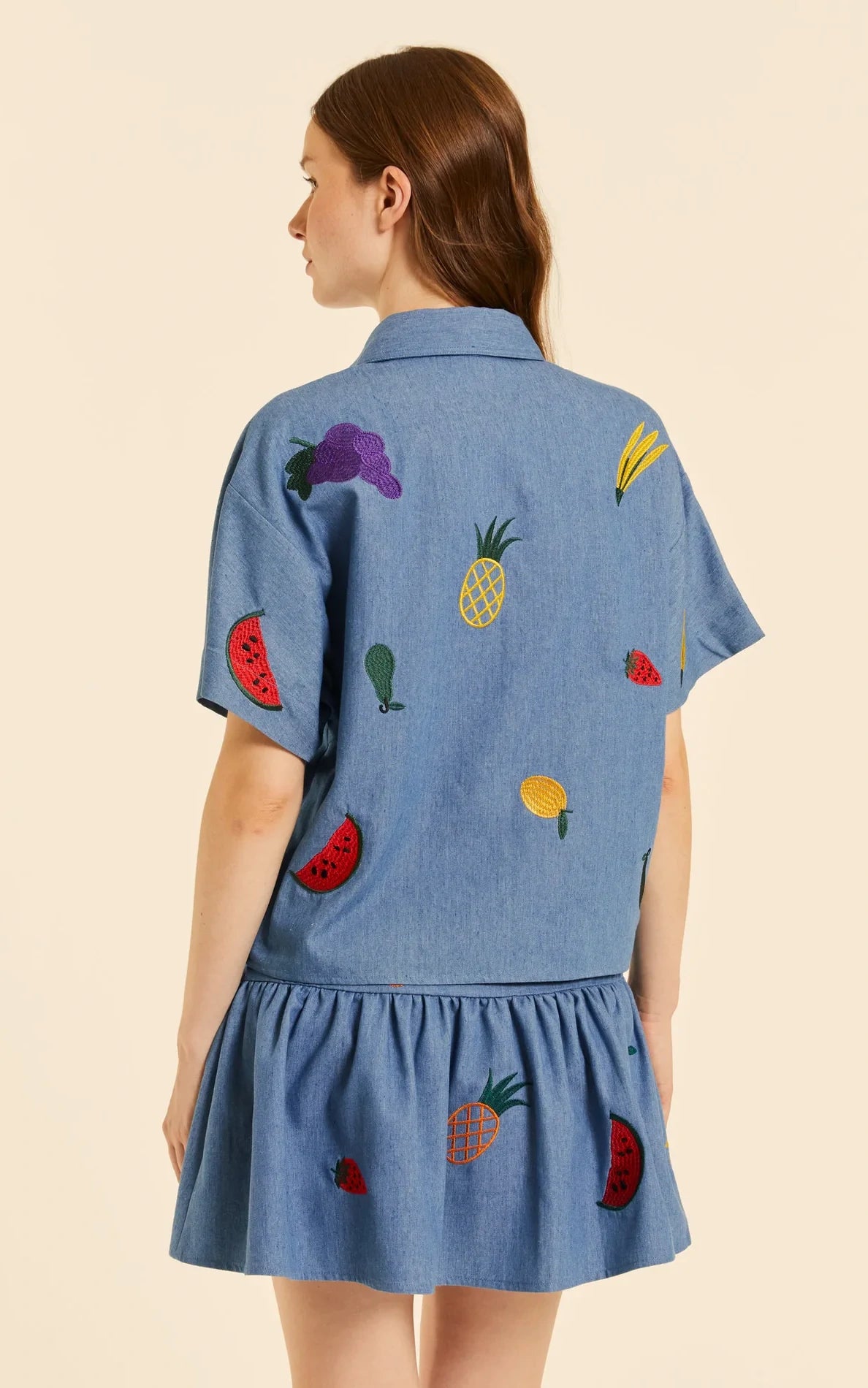 Pepaloves - Denim Shirt With Embroidery