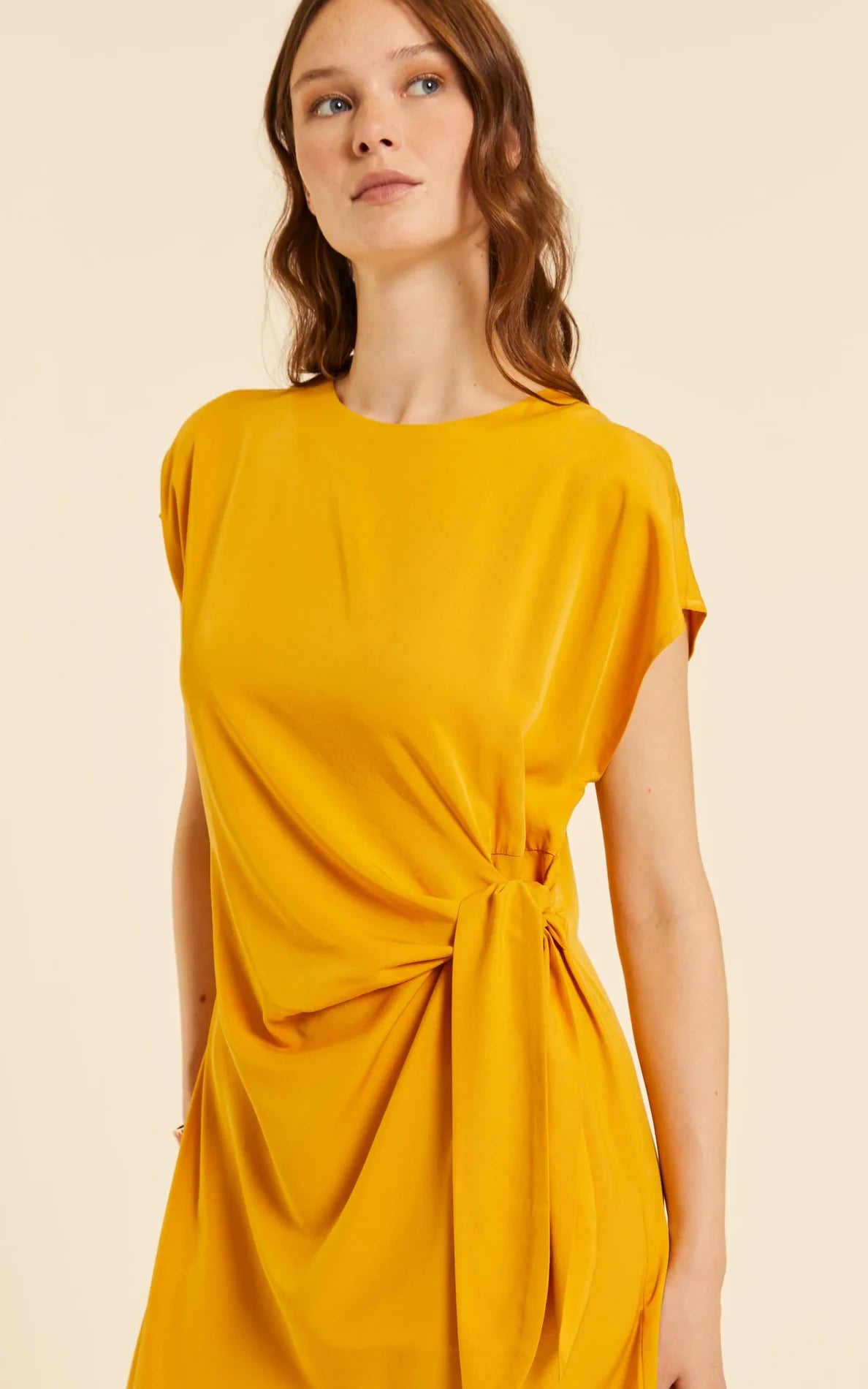 Pepaloves - Short Yellow Knotted Dress