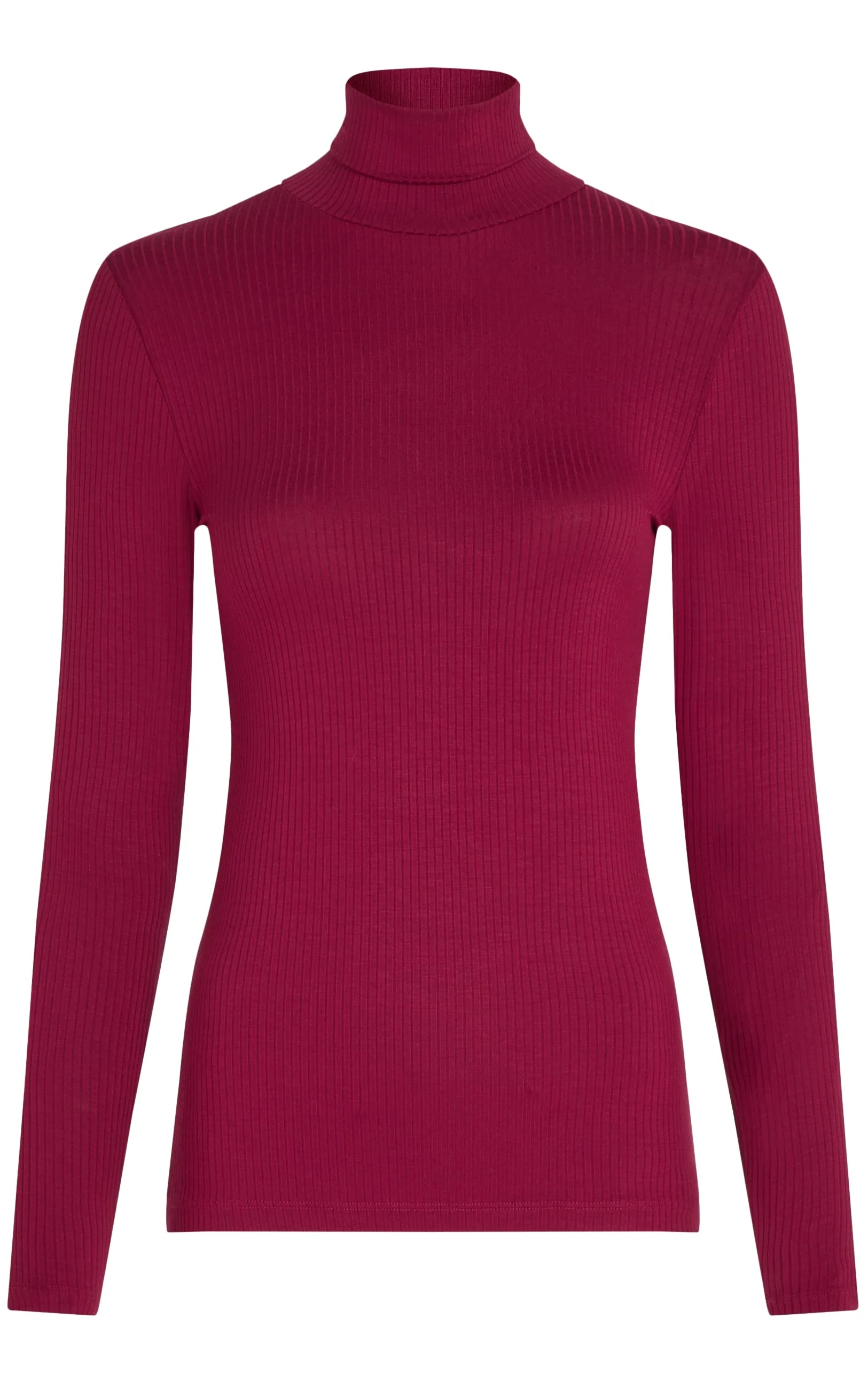 King Louie - Rollneck Top Uni Rib Beaujolais Red