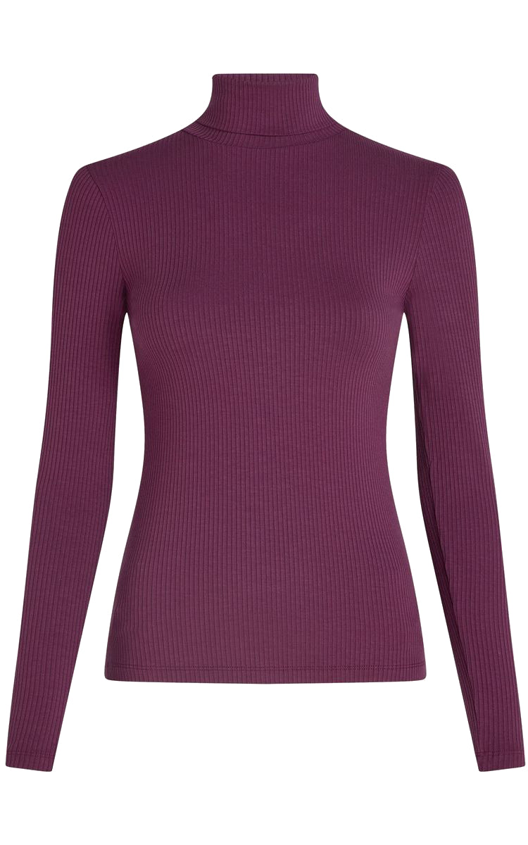 King Louie - Rollneck Top Uni Rib Caspia Purple