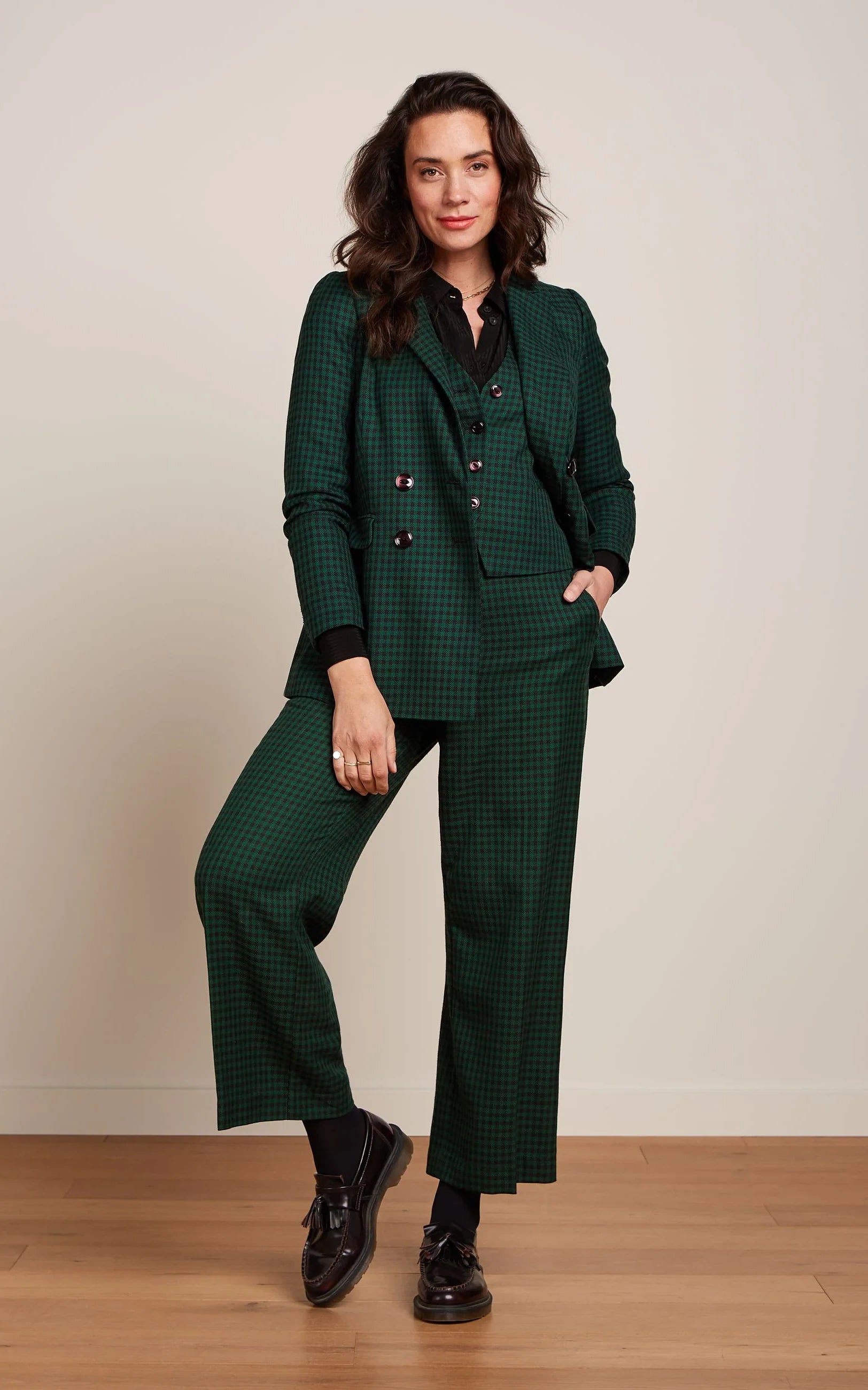 King Louie - Federica Pants Norman Check Avar Green