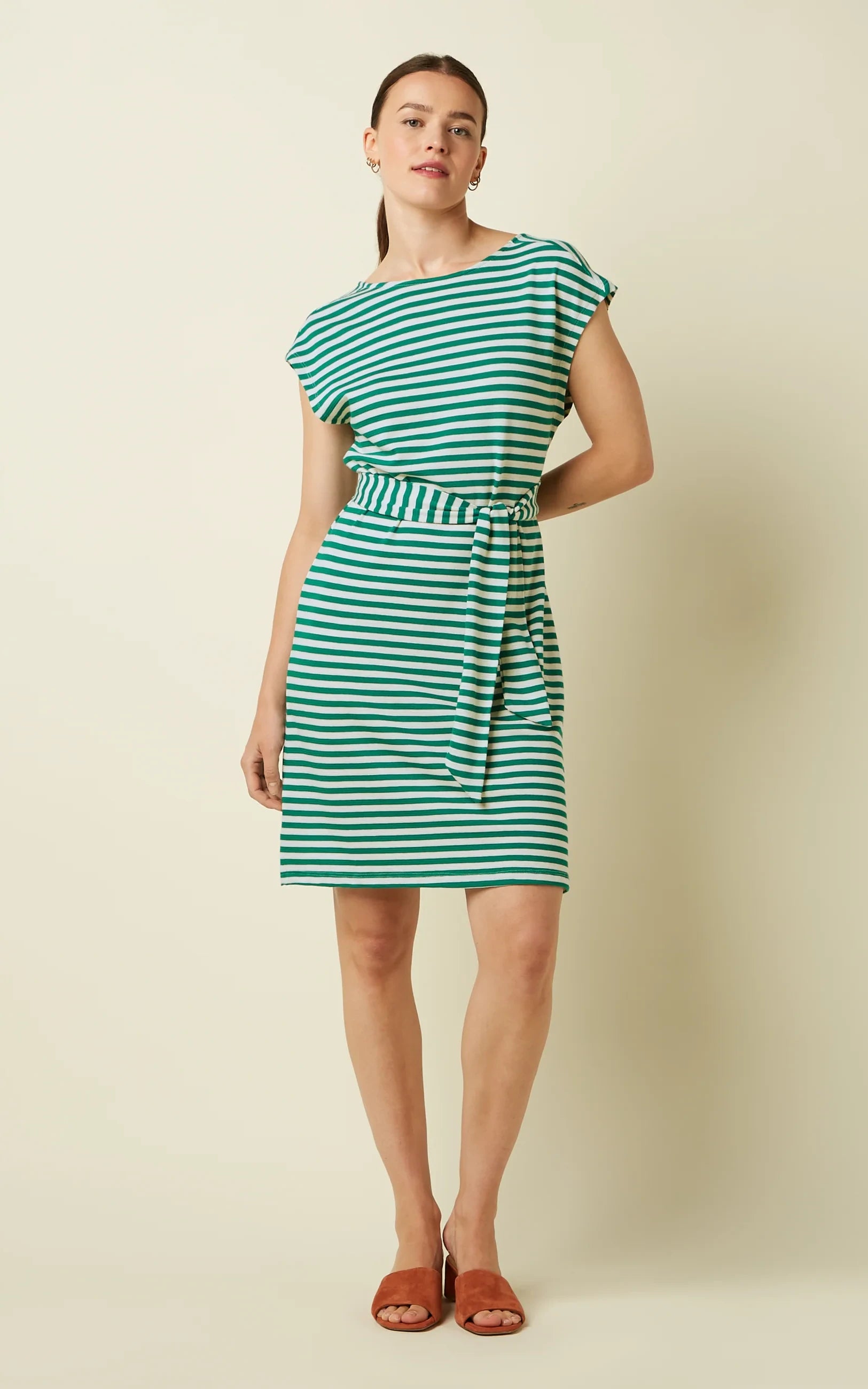 King Louie - Manon Dress Chopito Stripe Ultra Green