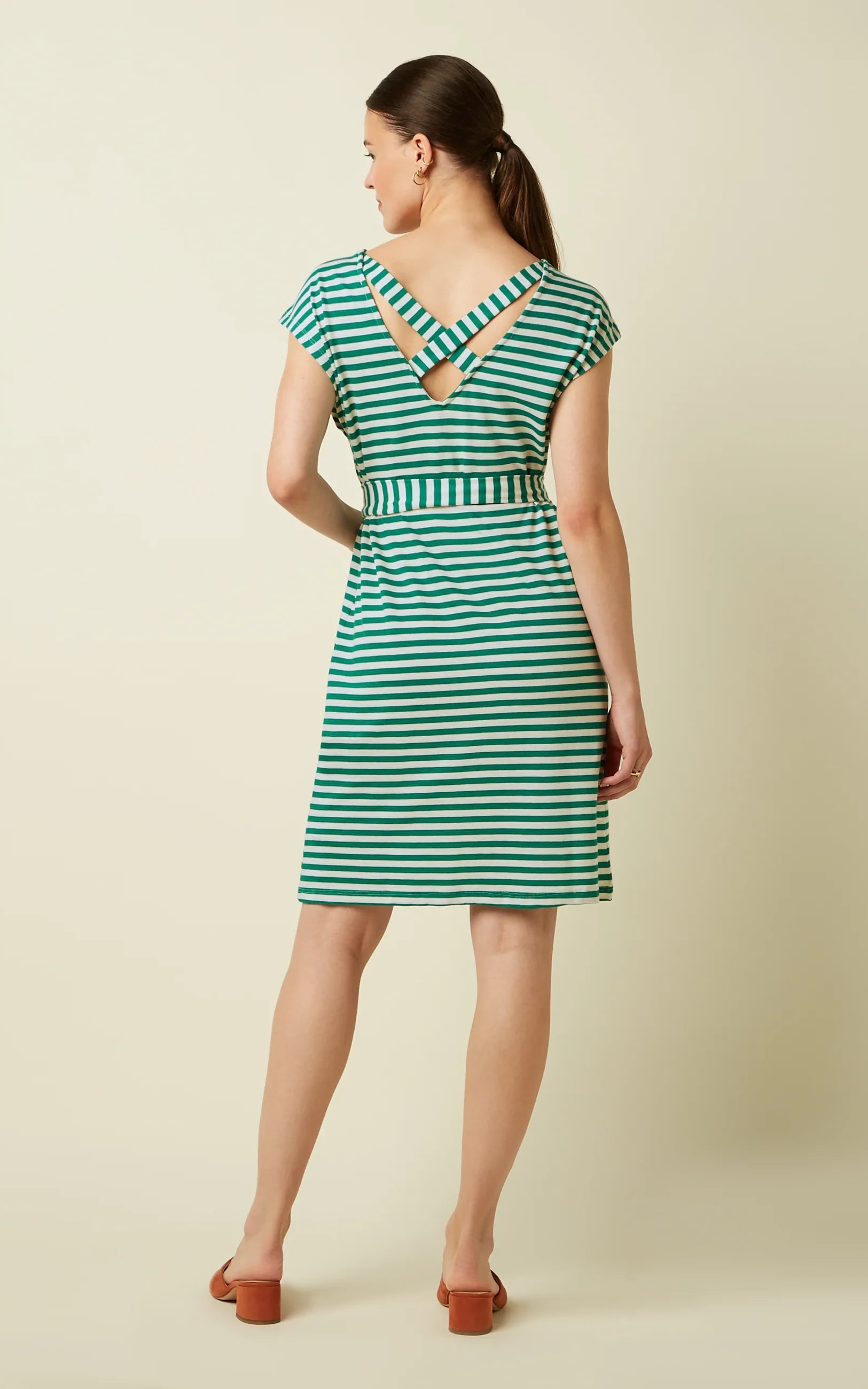 King Louie - Manon Dress Chopito Stripe Ultra Green