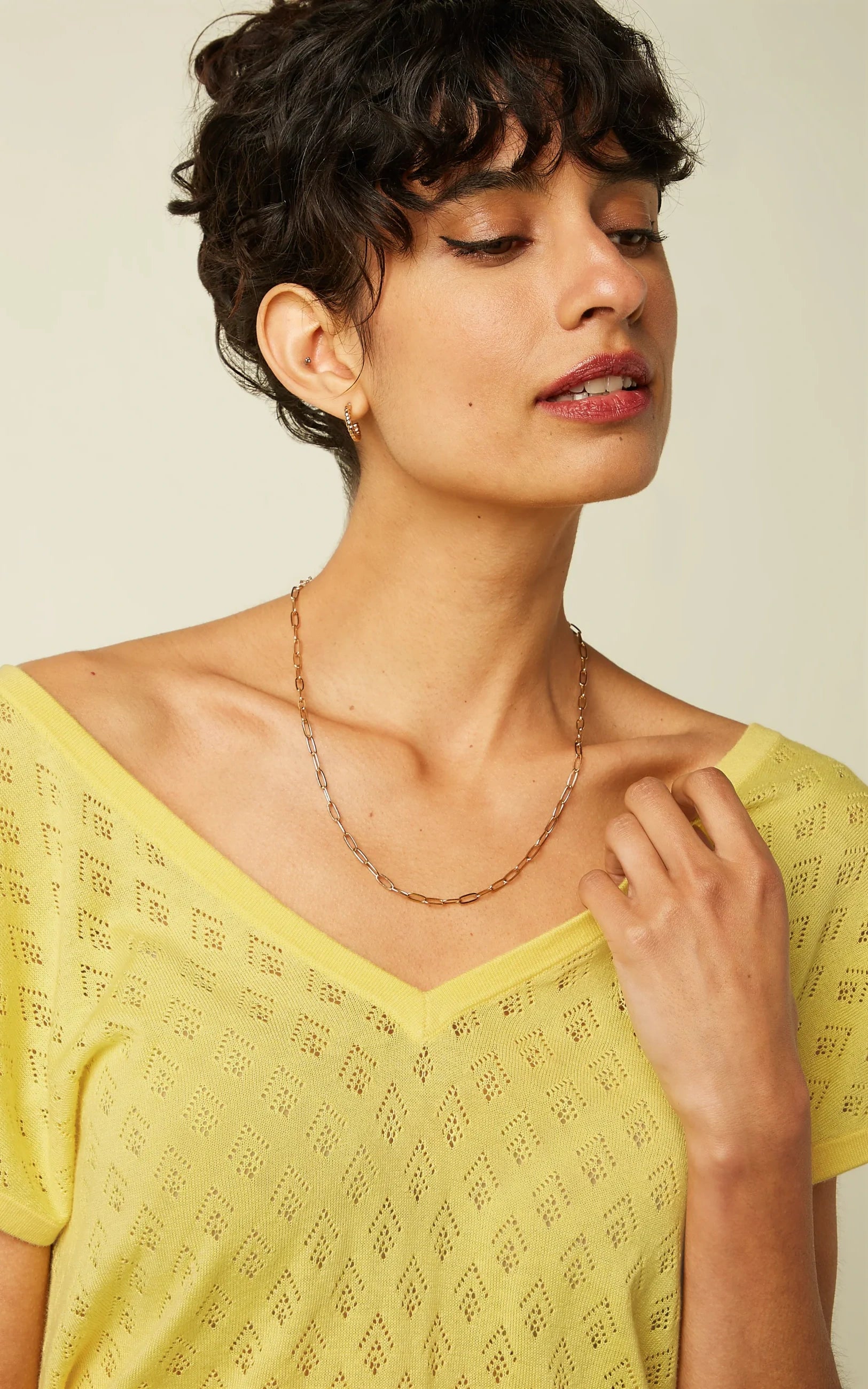 King Louie - Double V Top Mateo Knit Yellow Cream