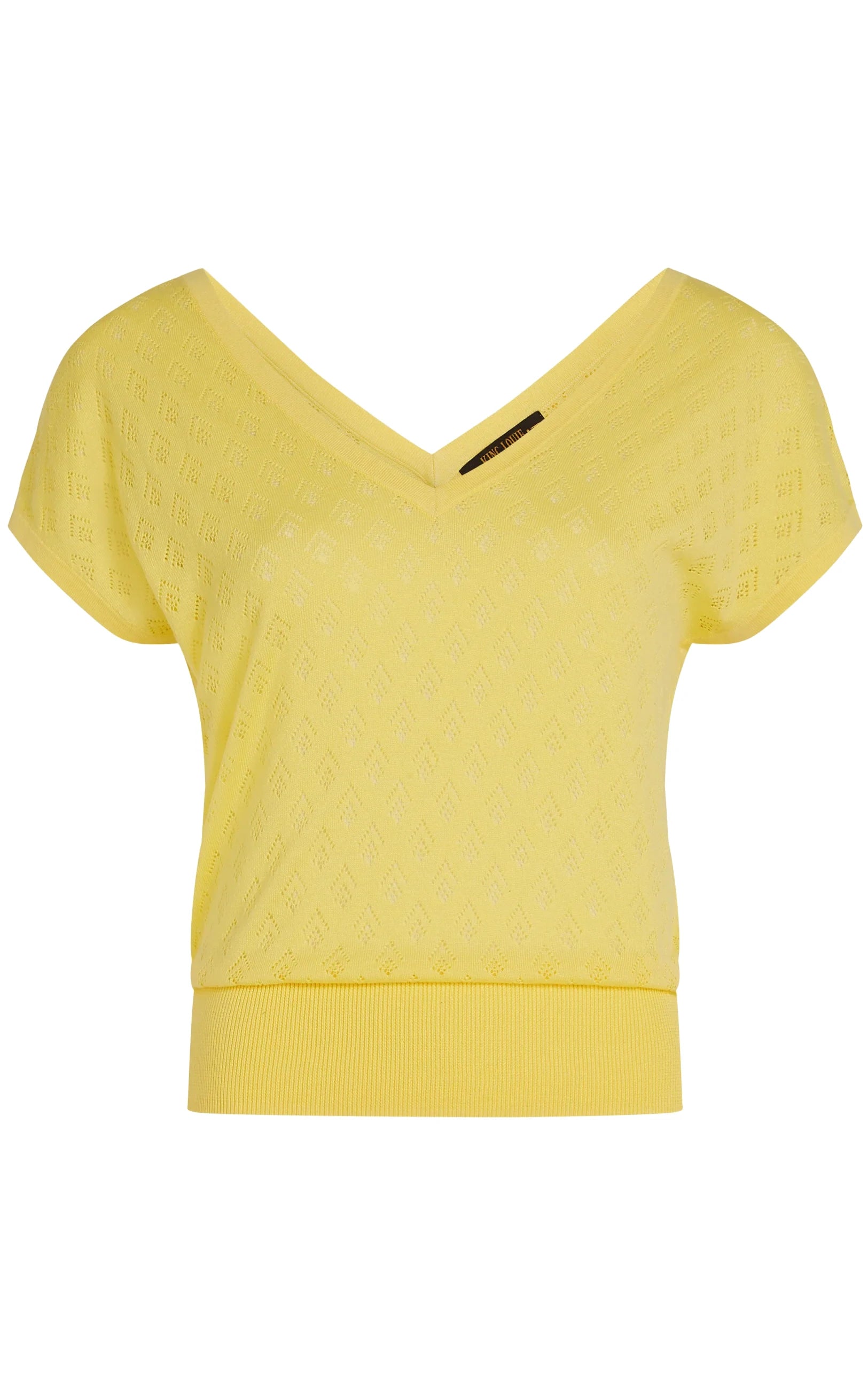 King Louie - Double V Top Mateo Knit Yellow Cream