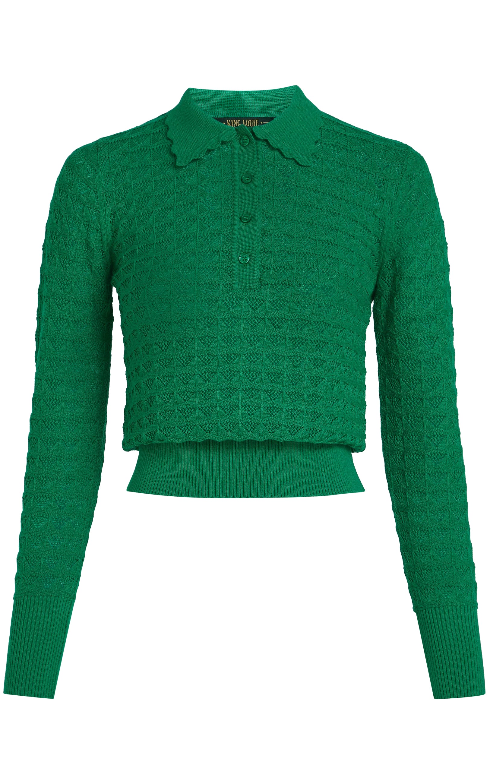 King Louie - Polo Top Avel Knit Meadow Green