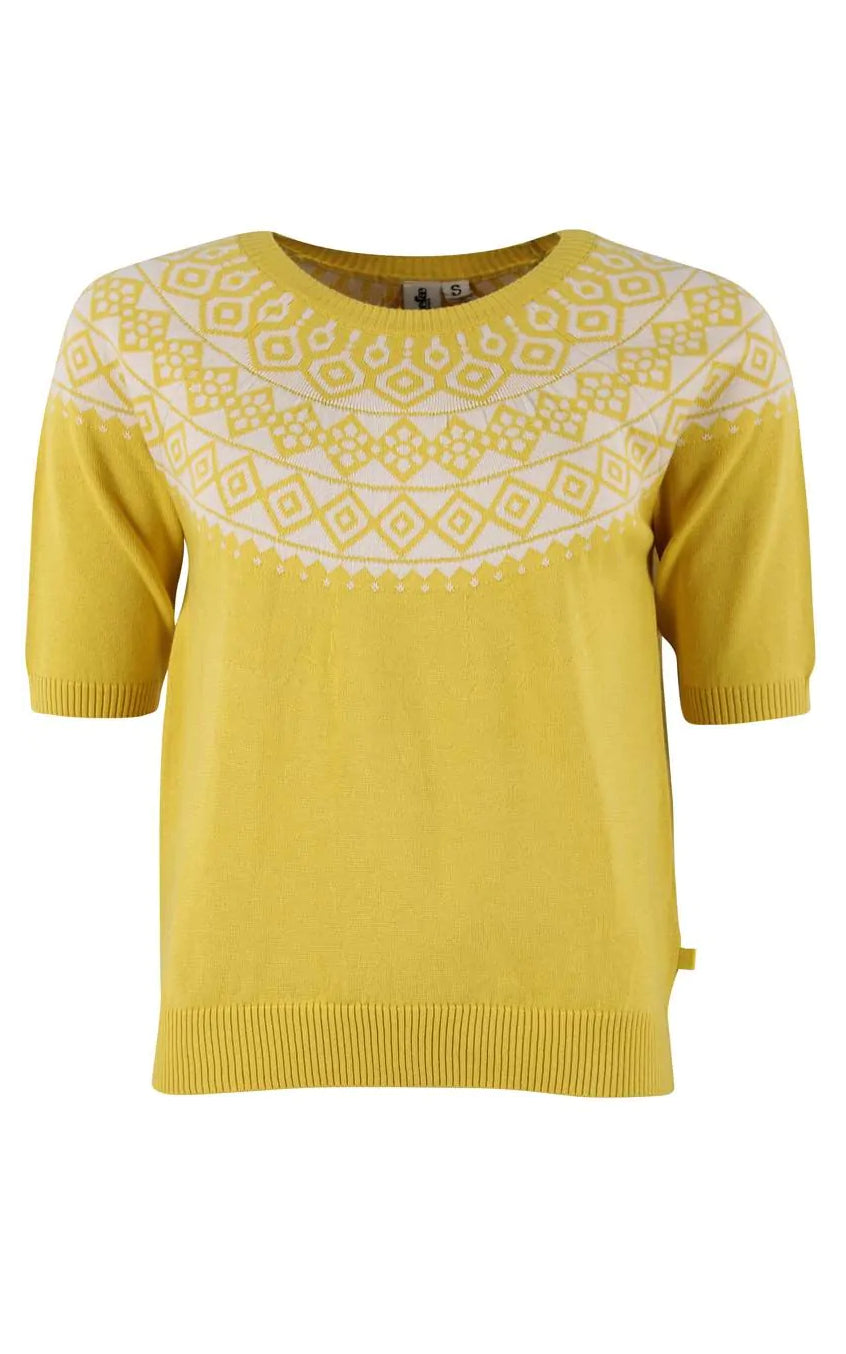 Danehope Cotton Knit Sweater Tee Faded Yellow