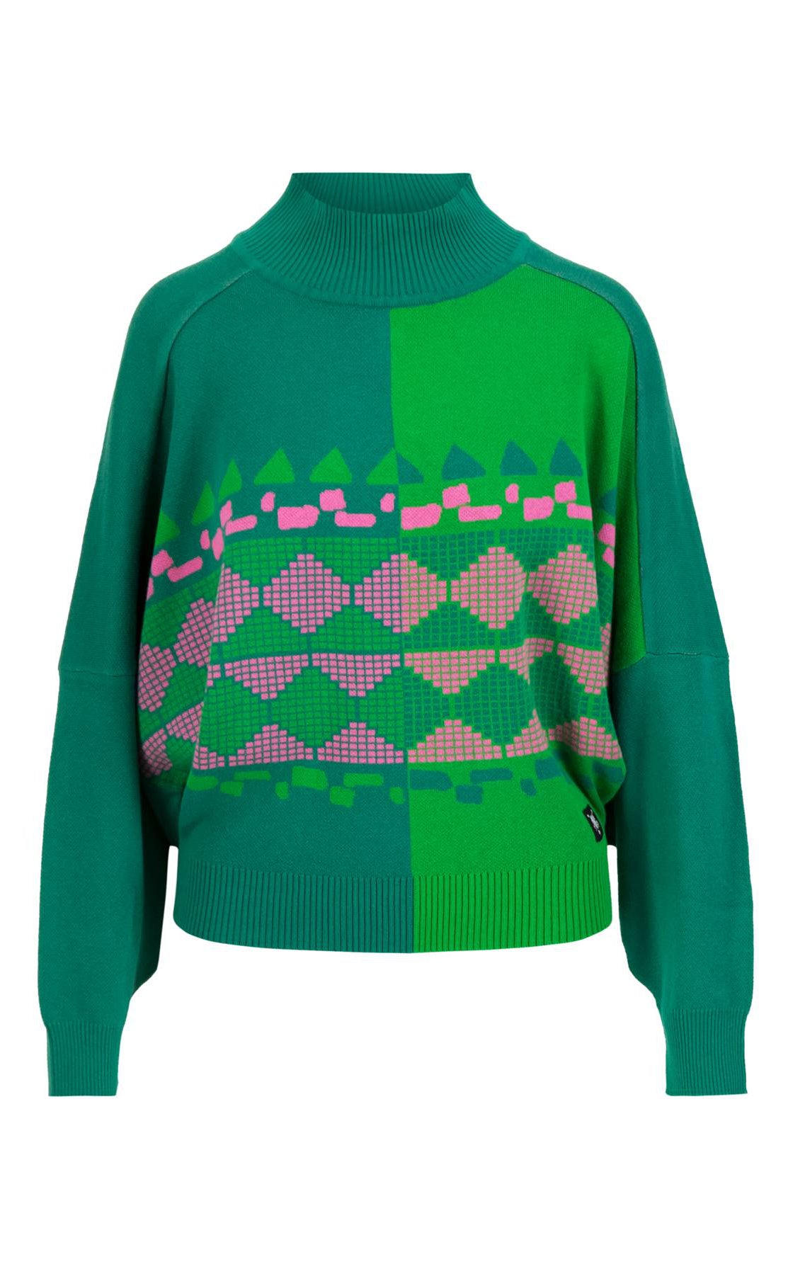 Blutsgeschwister - Diamond Loom Egg Chunky Pullover Green