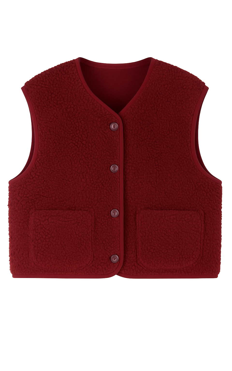 Teddy Vest Burgundy
