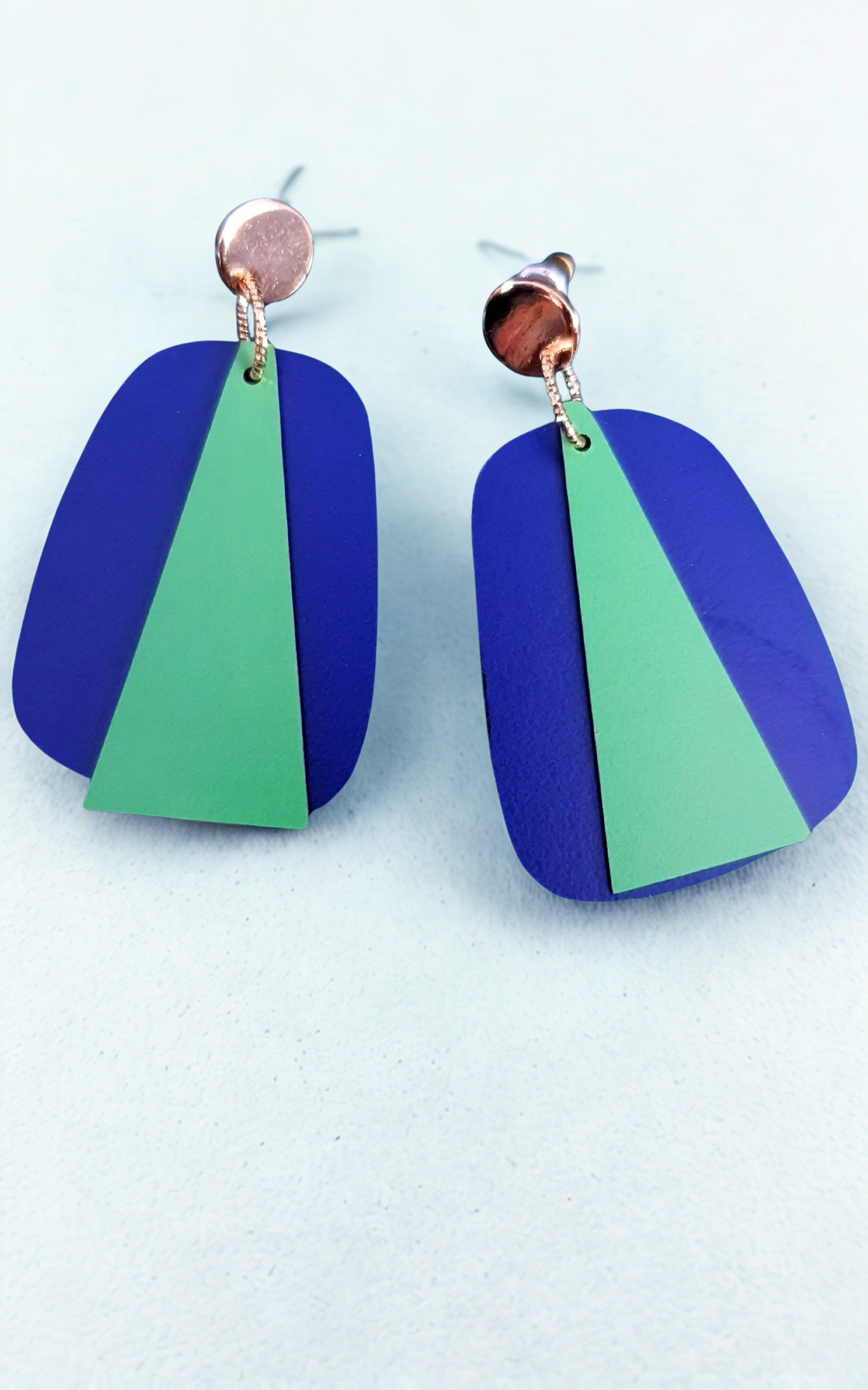 Jasper Earrings Electric Blue Green