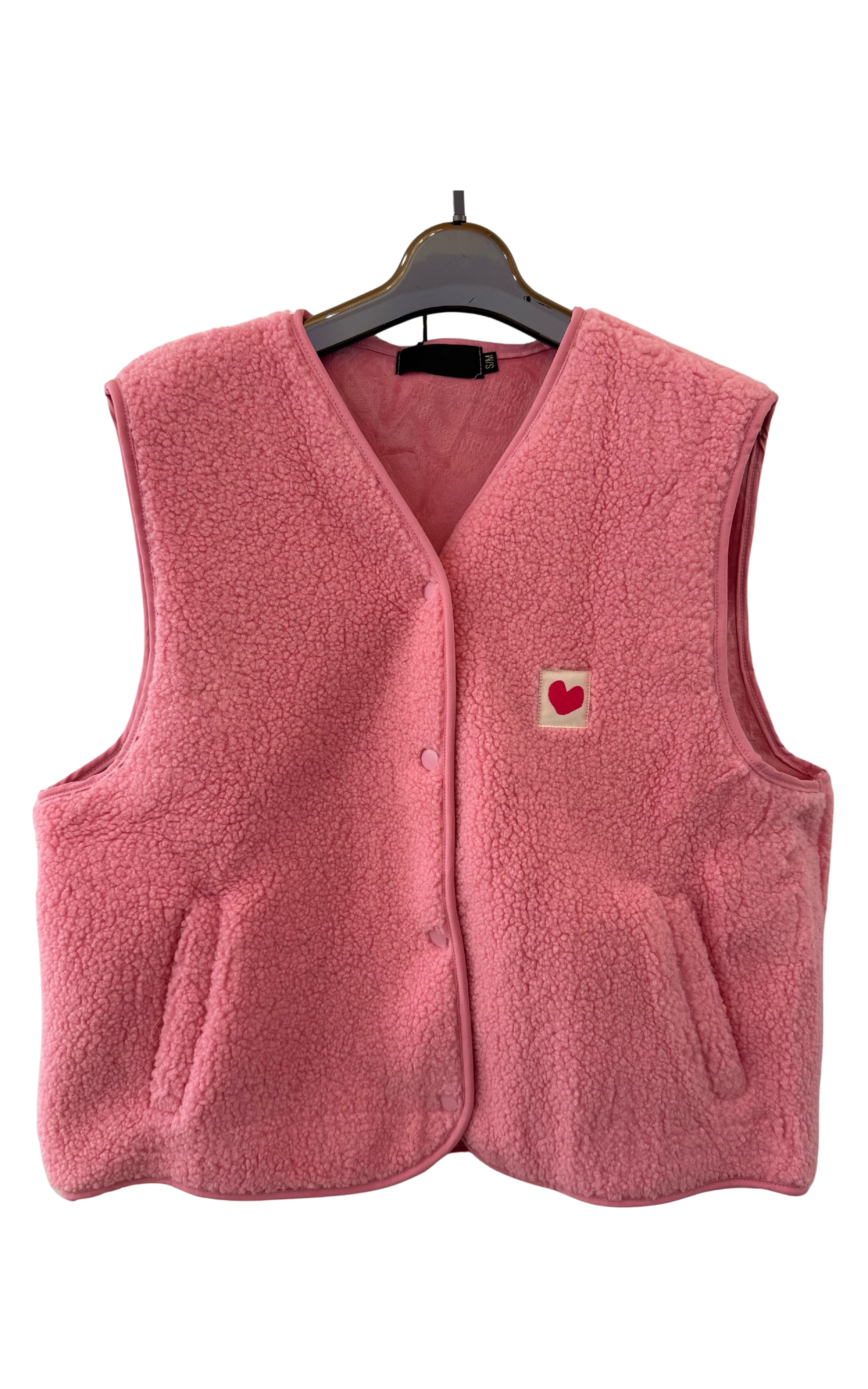 Pink Teddy Vest Heart