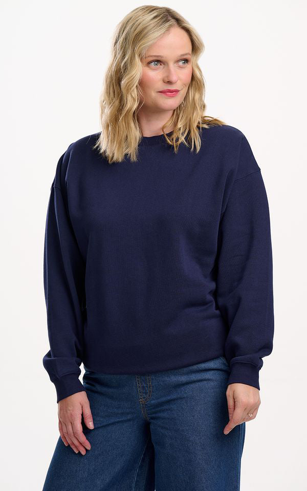 Sugarhill Brighton - Eadie Relaxed Sweatshirt Navy Midnight Magic Tiger