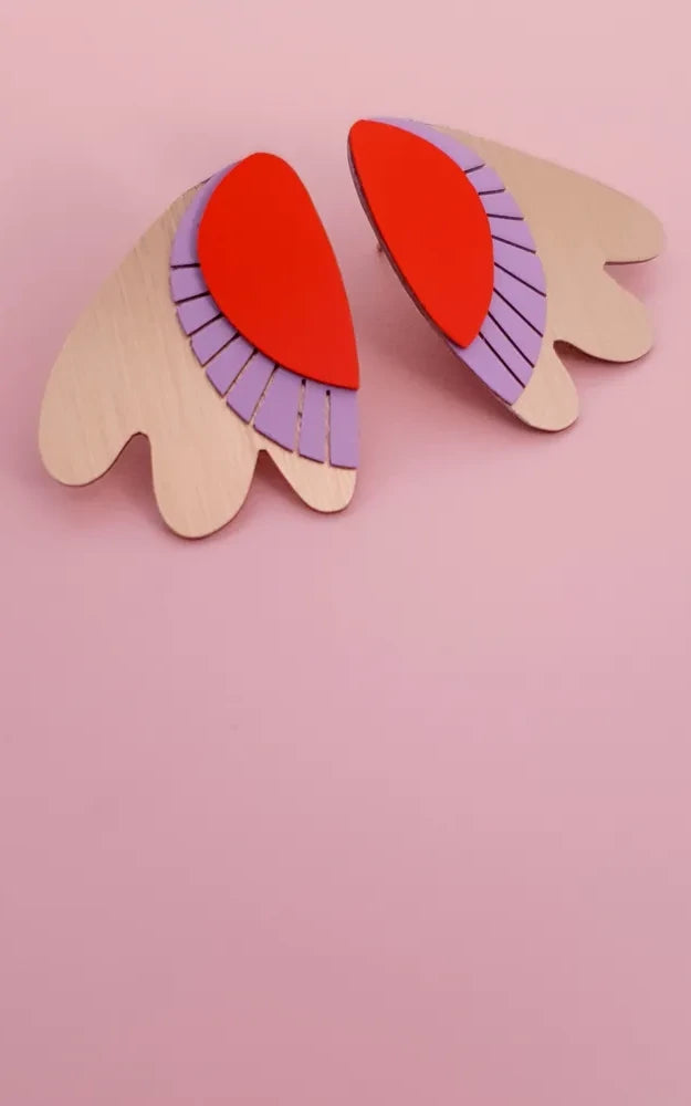 Marcello Flower Studs Diablo Lilac Coral