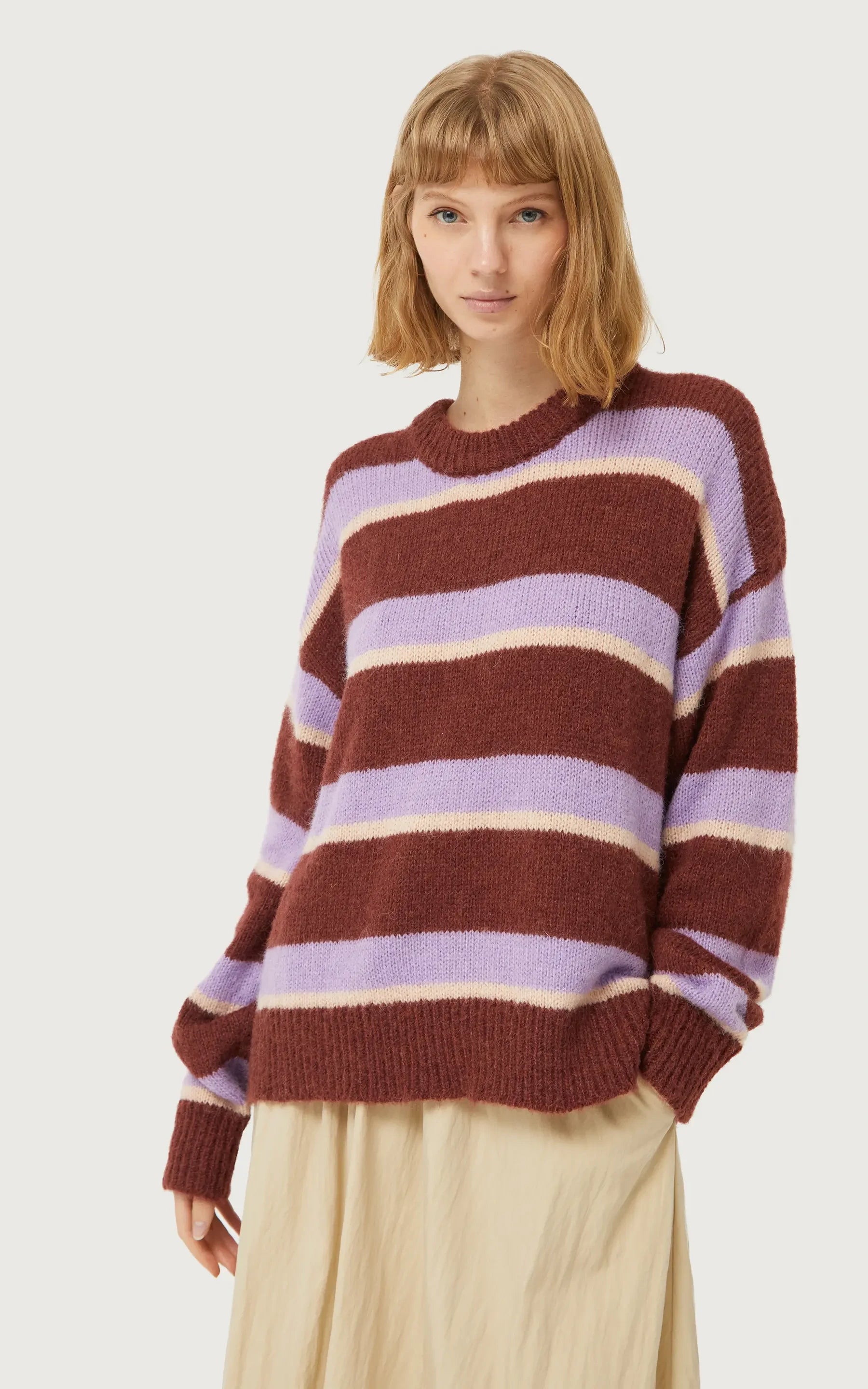 Compania Fantastica - Brown Striped Knitted Sweater