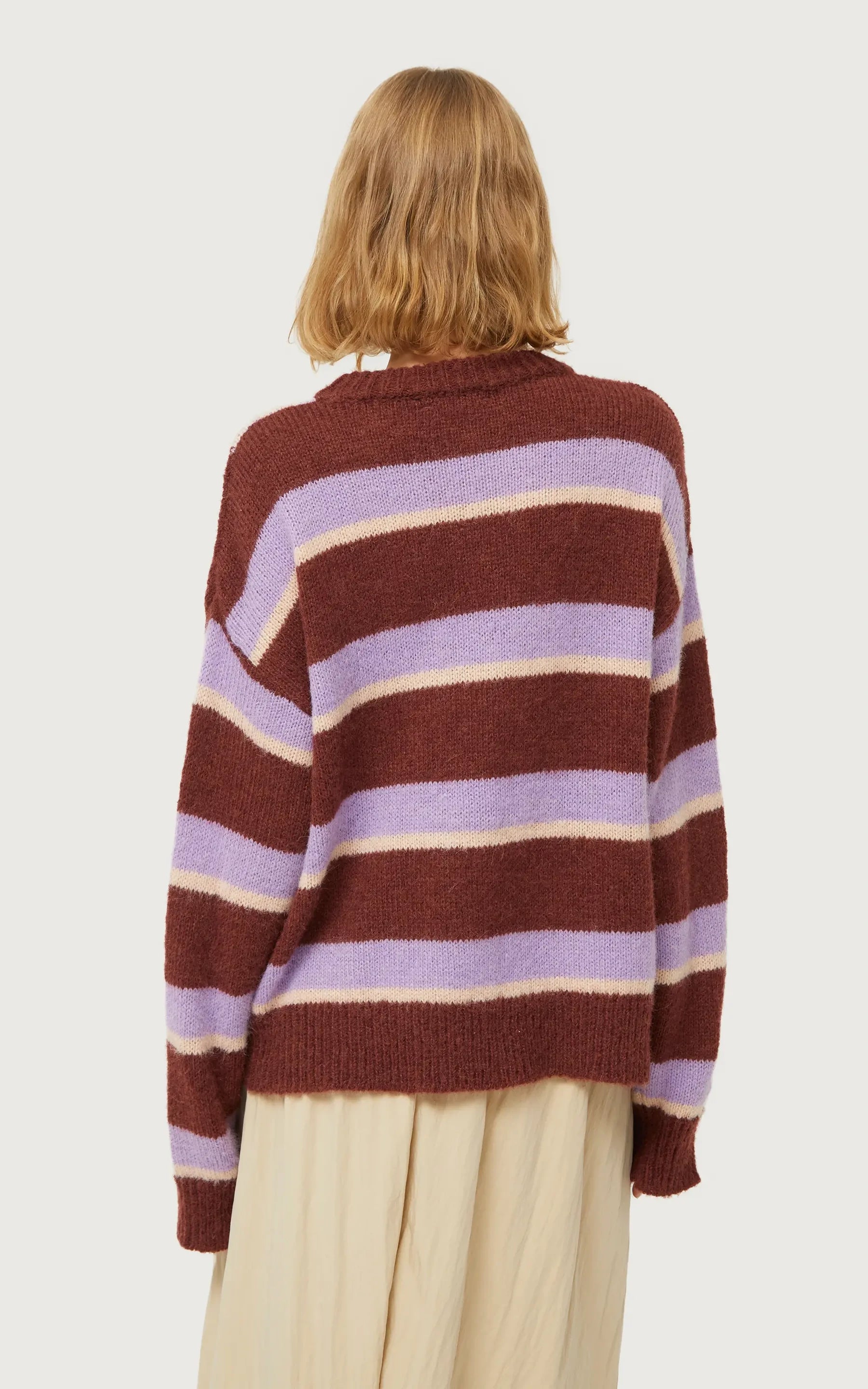 Compania Fantastica - Brown Striped Knitted Sweater